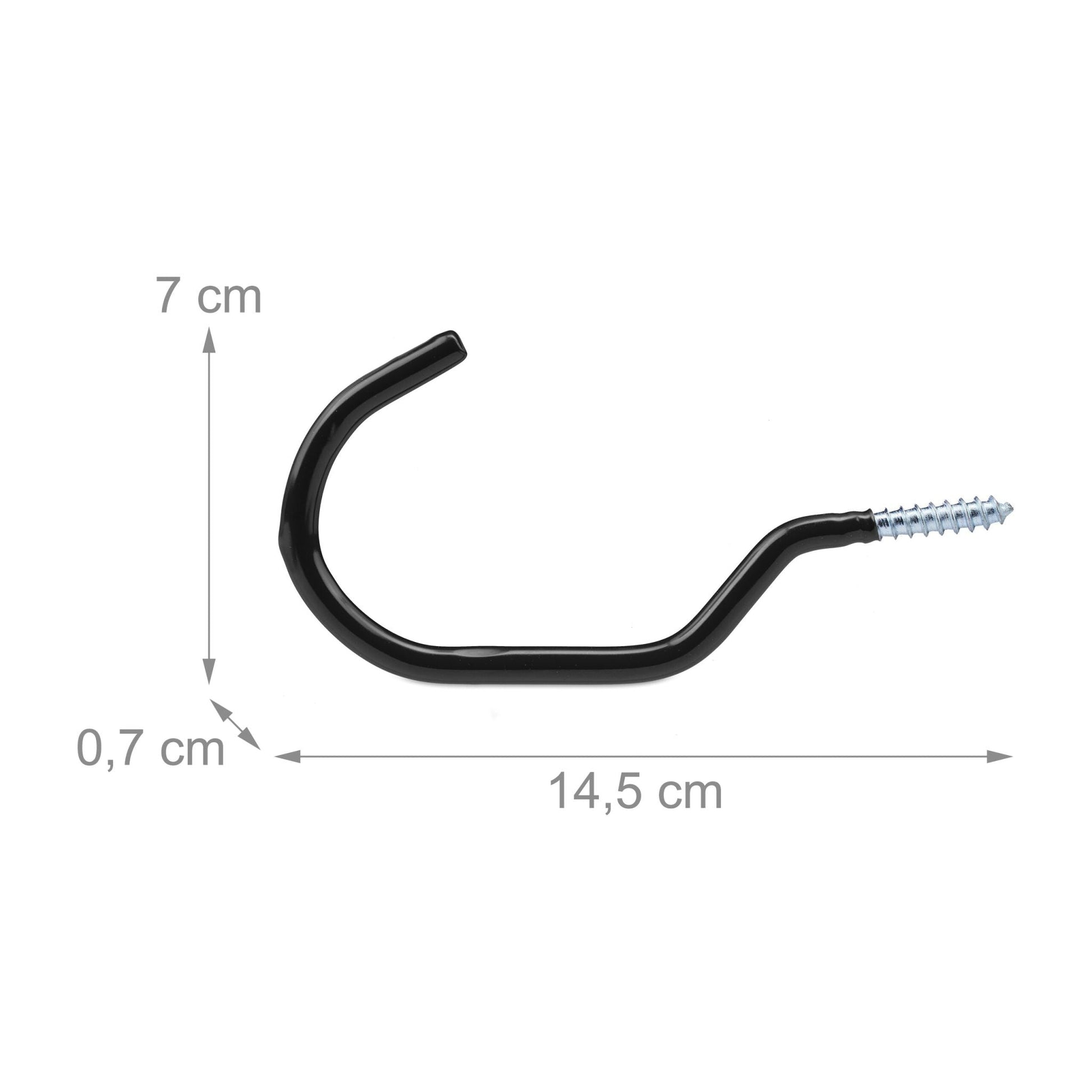 Fahrradhaken 12er-Set Schwarz-Silber von Relaxdays