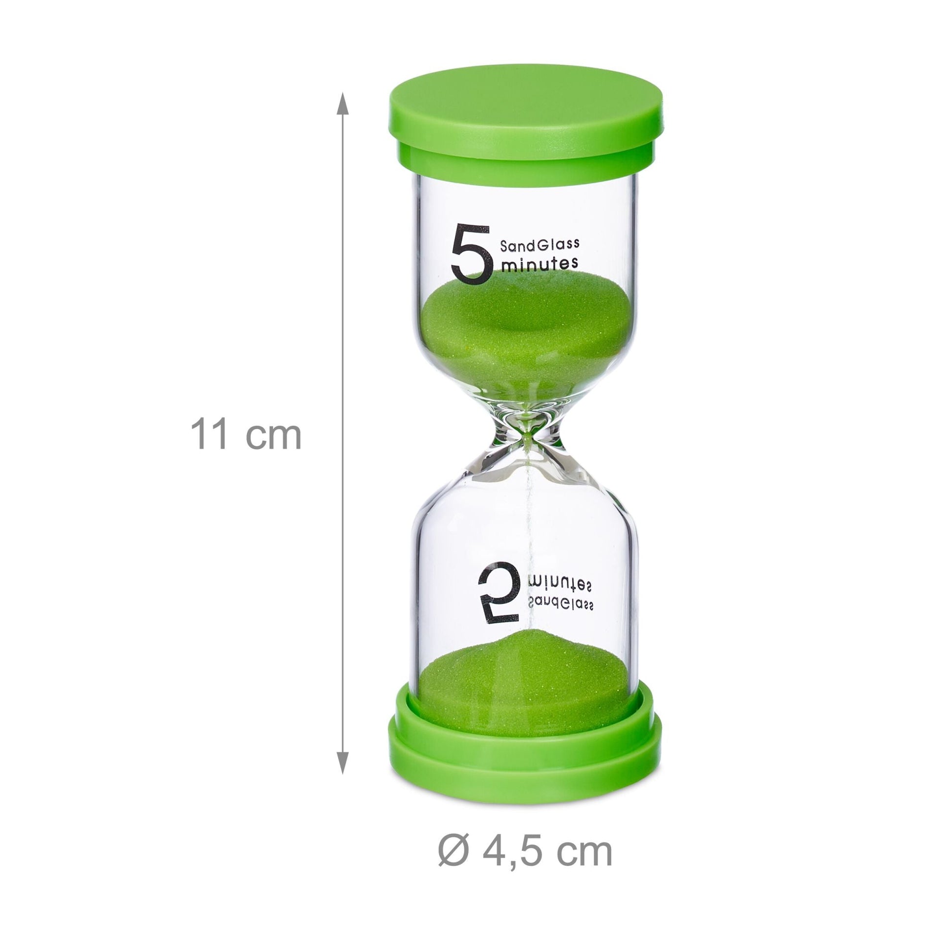 Sanduhren für Kinder 6er-Set Gelb-Grün-Orange von Relaxdays