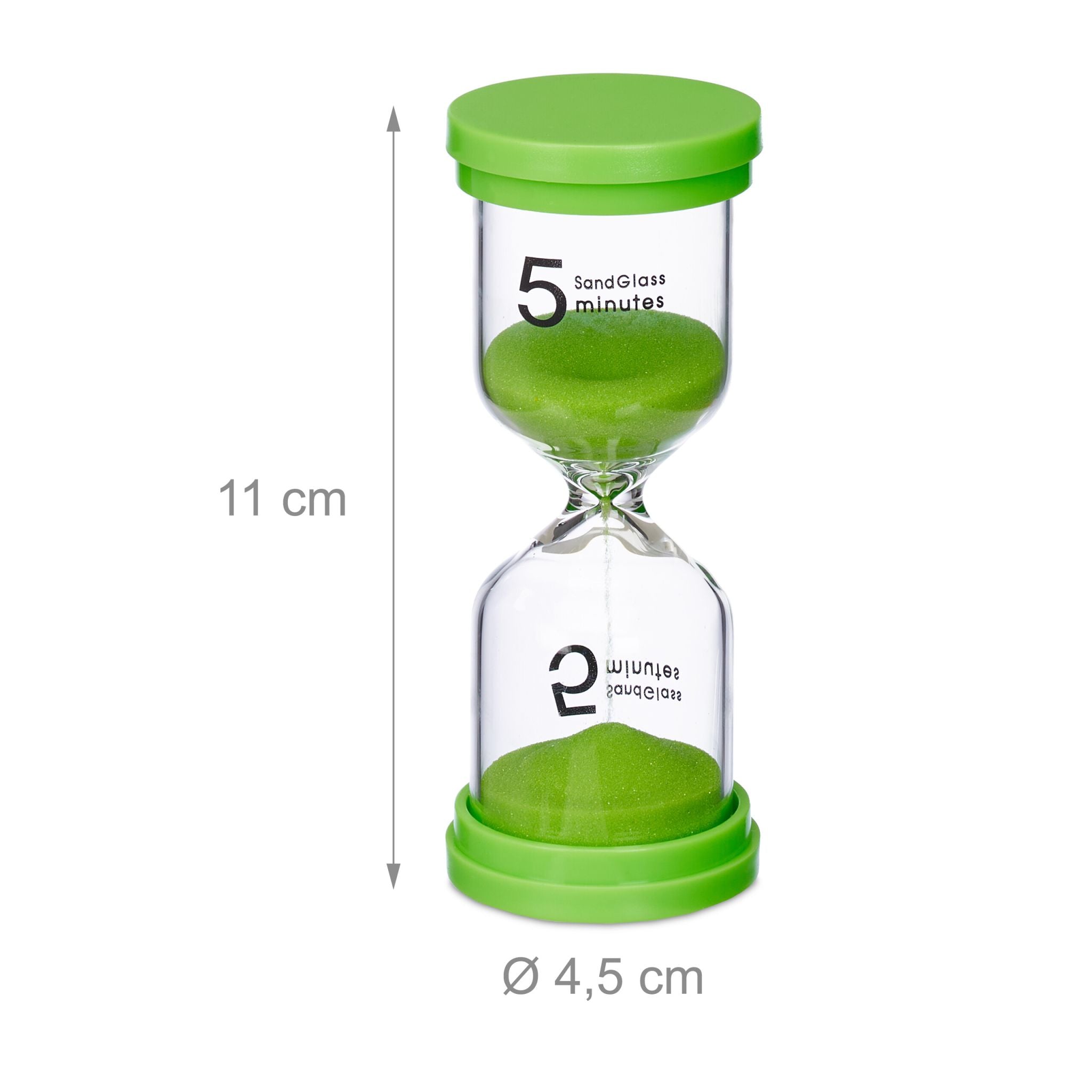 Sanduhren für Kinder 6er-Set Gelb-Grün-Orange von Relaxdays