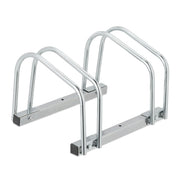 Fahrradständer für 2 Fahrräder Silber von Relaxdays