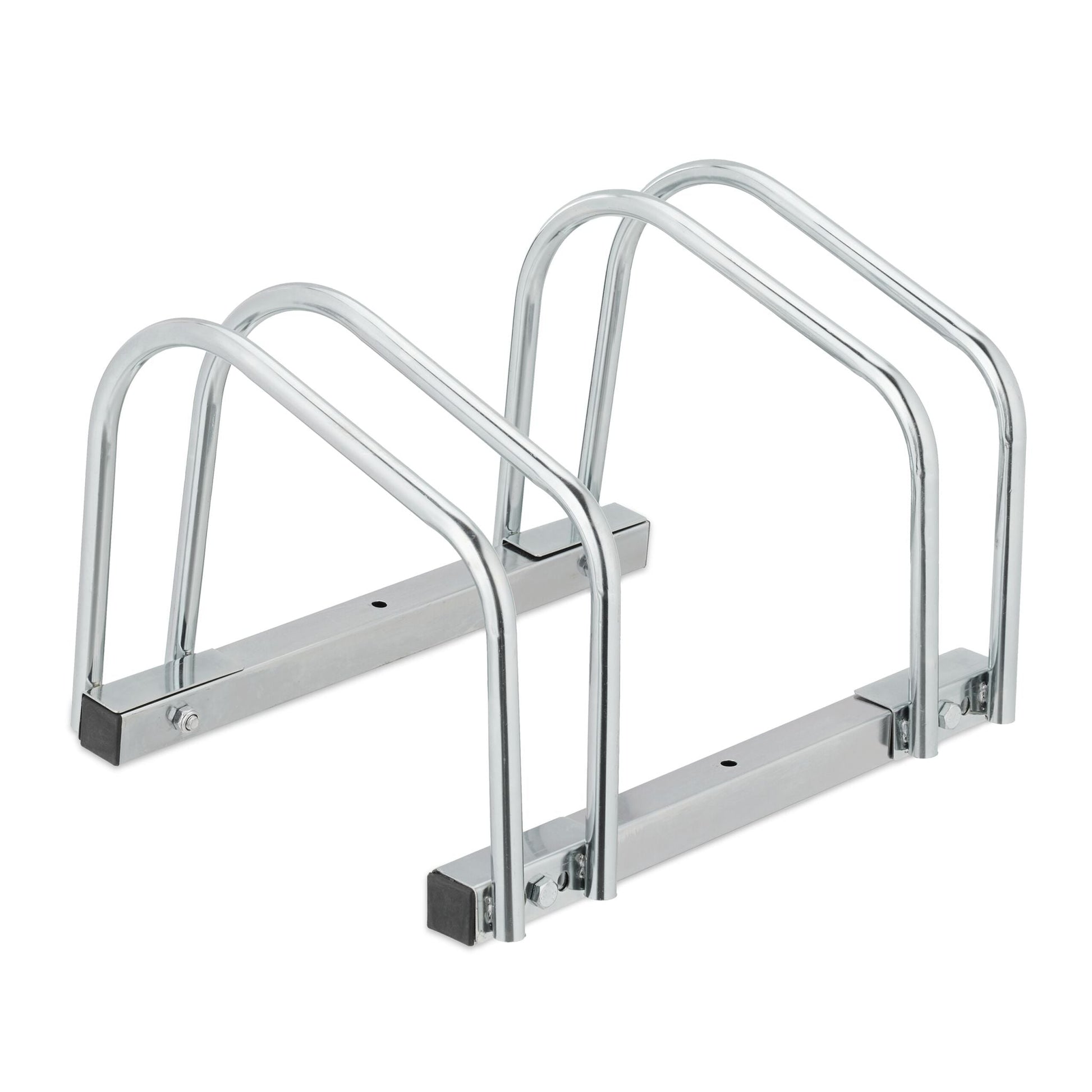 Fahrradständer für 2 Fahrräder Silber von Relaxdays