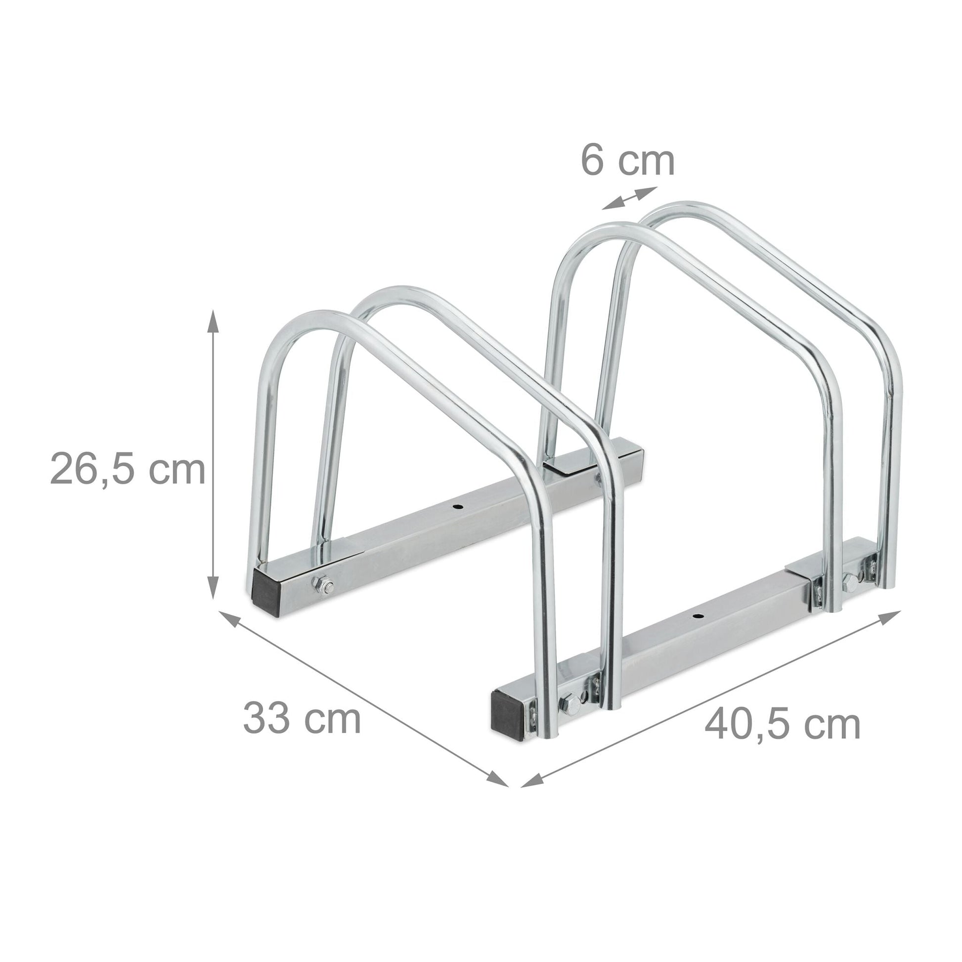 Fahrradständer für 2 Fahrräder Silber von Relaxdays