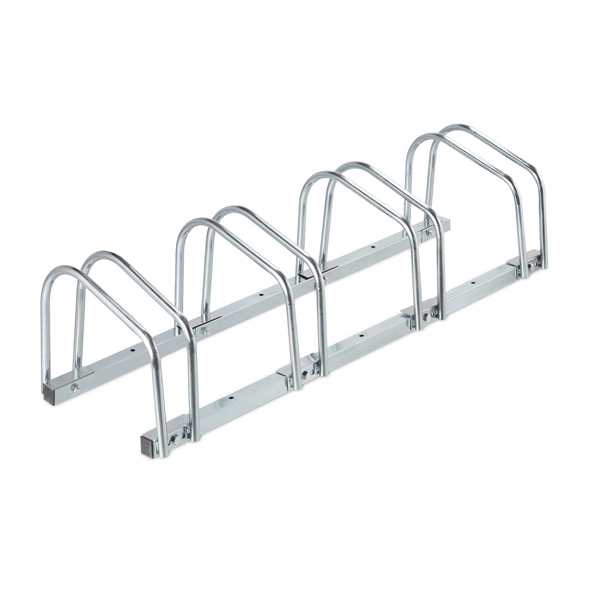 Fahrradständer für 4 Fahrräder Silber von Relaxdays