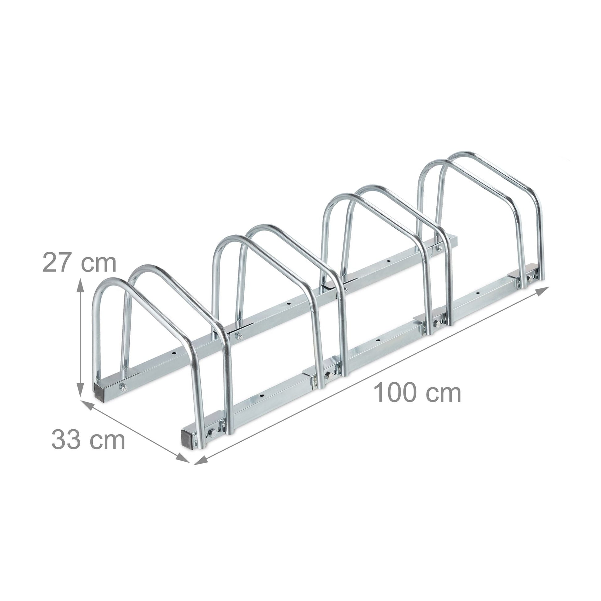 Fahrradständer für 4 Fahrräder Silber von Relaxdays