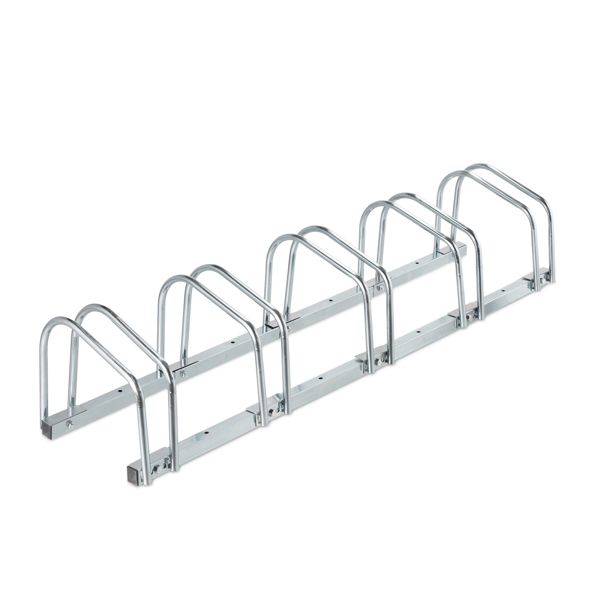 Fahrradständer für 5 Fahrräder Silber von Relaxdays