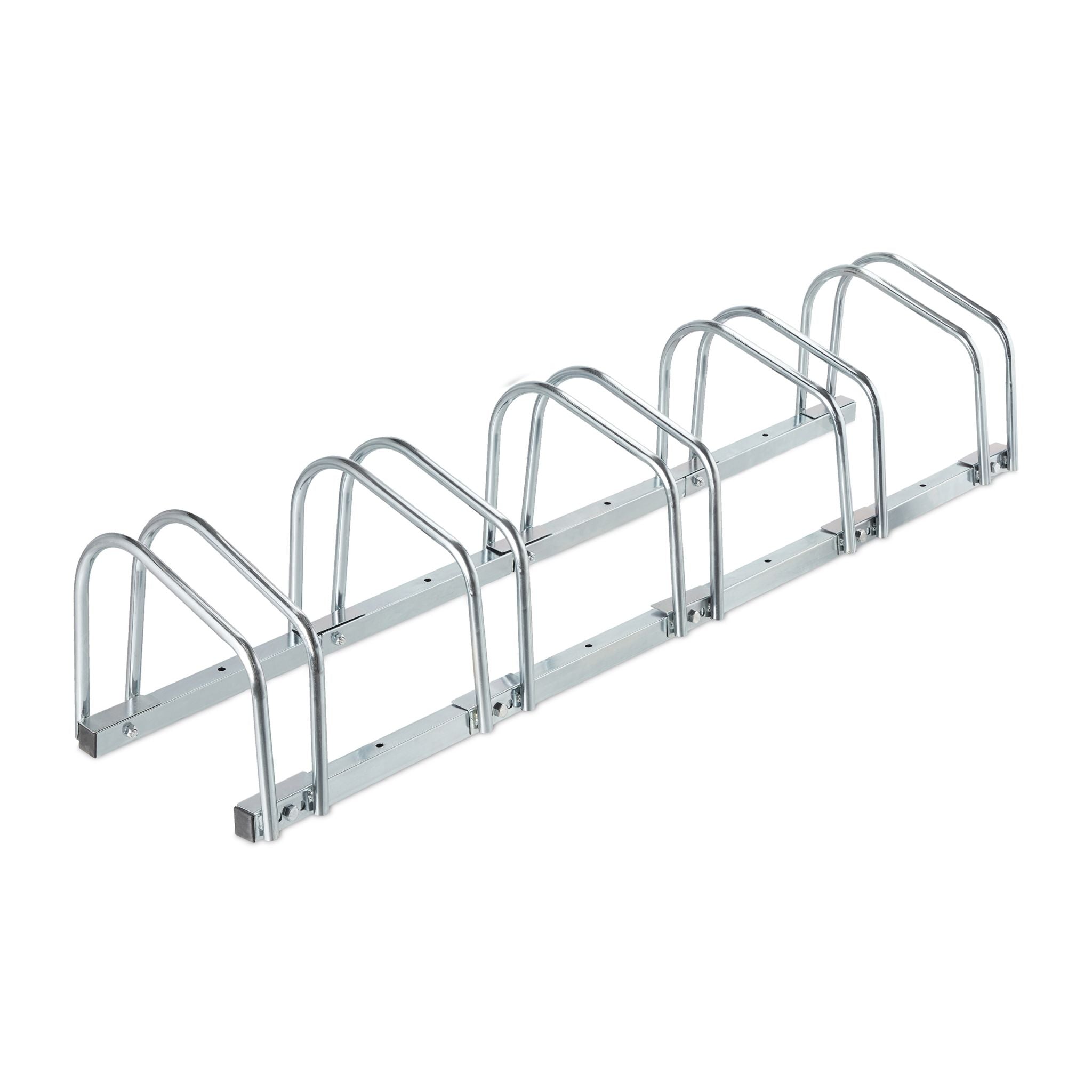 Fahrradständer für 5 Fahrräder Silber von Relaxdays