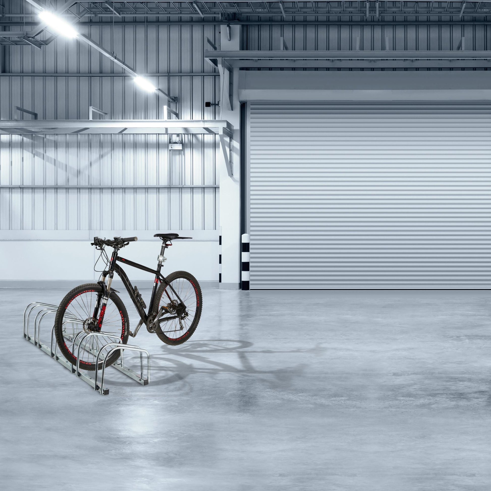 Fahrradständer für 5 Fahrräder Silber von Relaxdays
