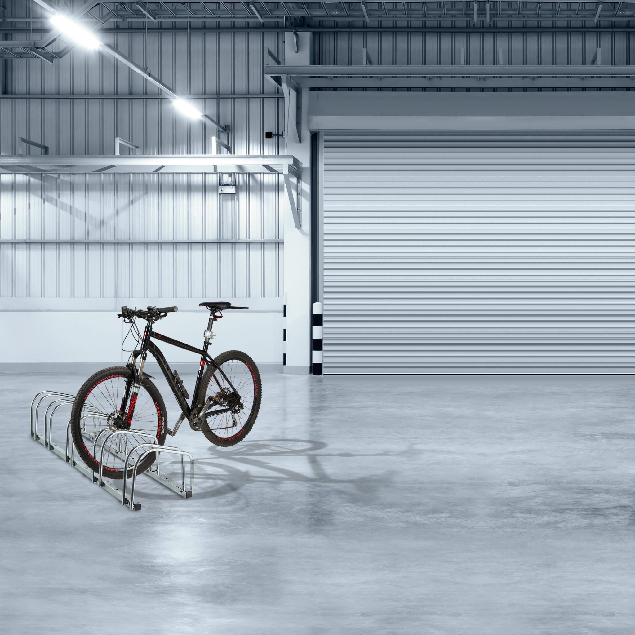 Fahrradständer für 5 Fahrräder Silber von Relaxdays