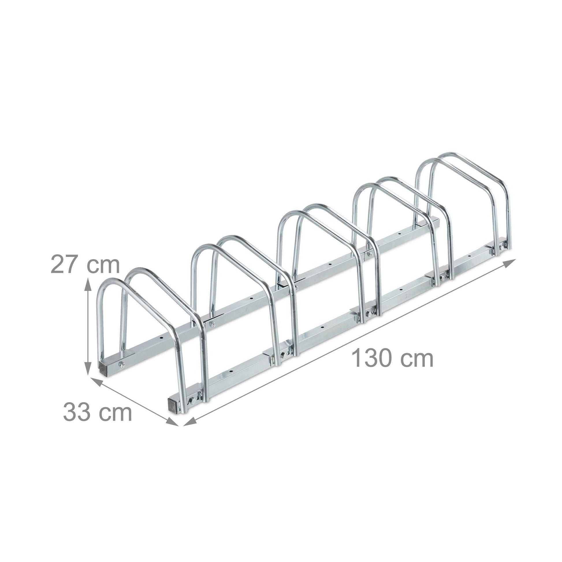 Fahrradständer für 5 Fahrräder Silber von Relaxdays