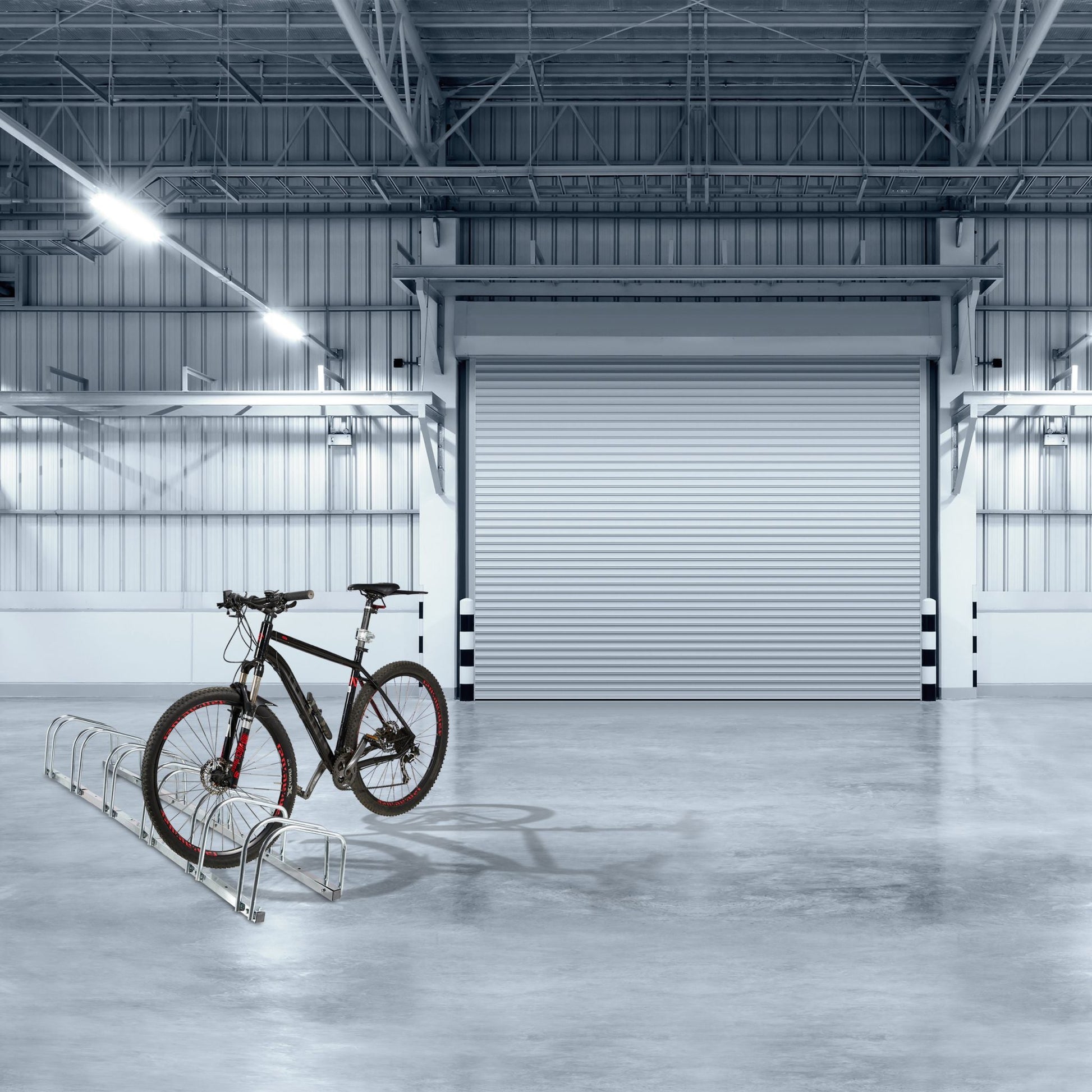 Fahrradständer für 6 Fahrräder Silber von Relaxdays