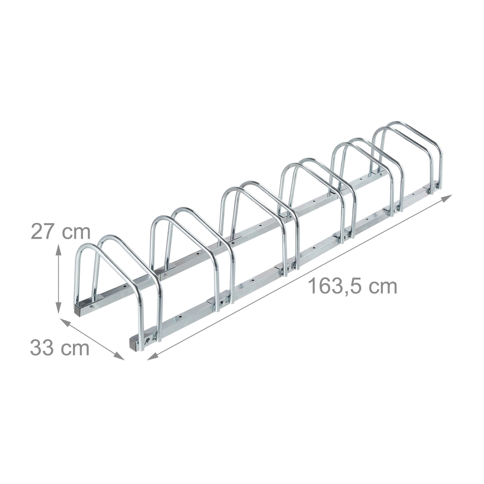 Fahrradständer für 6 Fahrräder Silber von Relaxdays