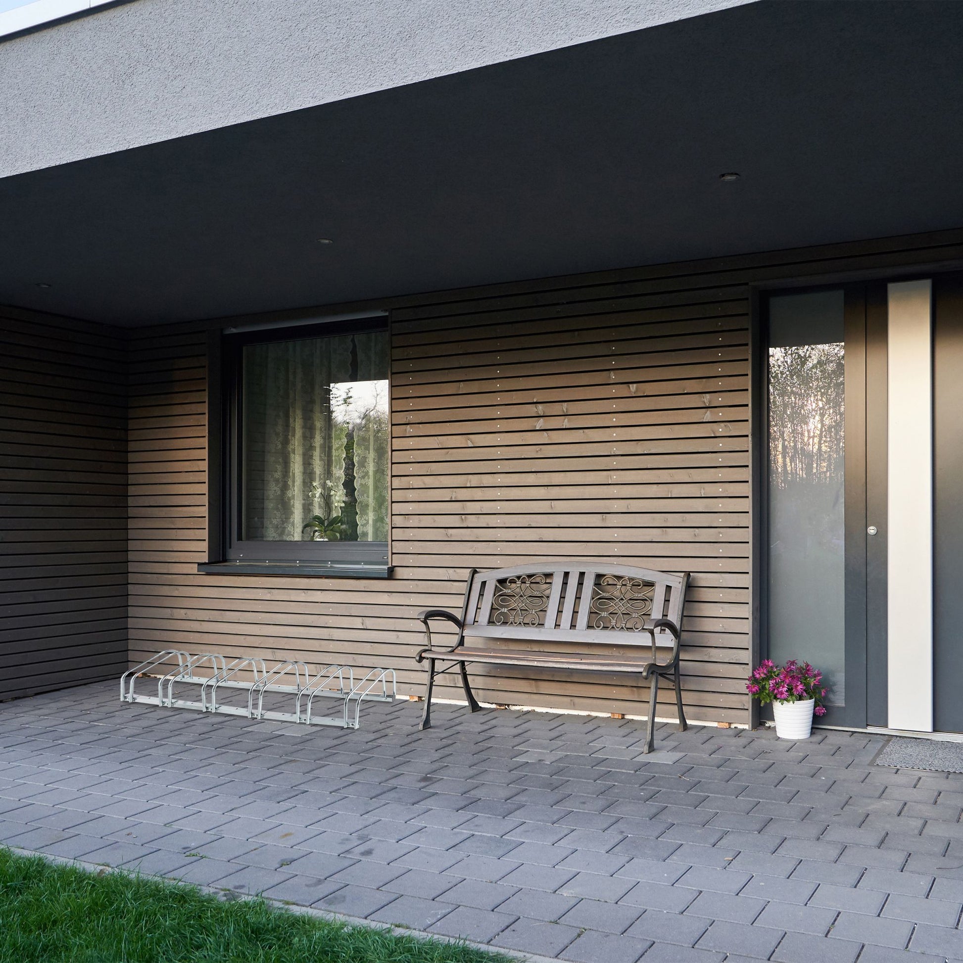 Fahrradständer für 6 Fahrräder Silber von Relaxdays
