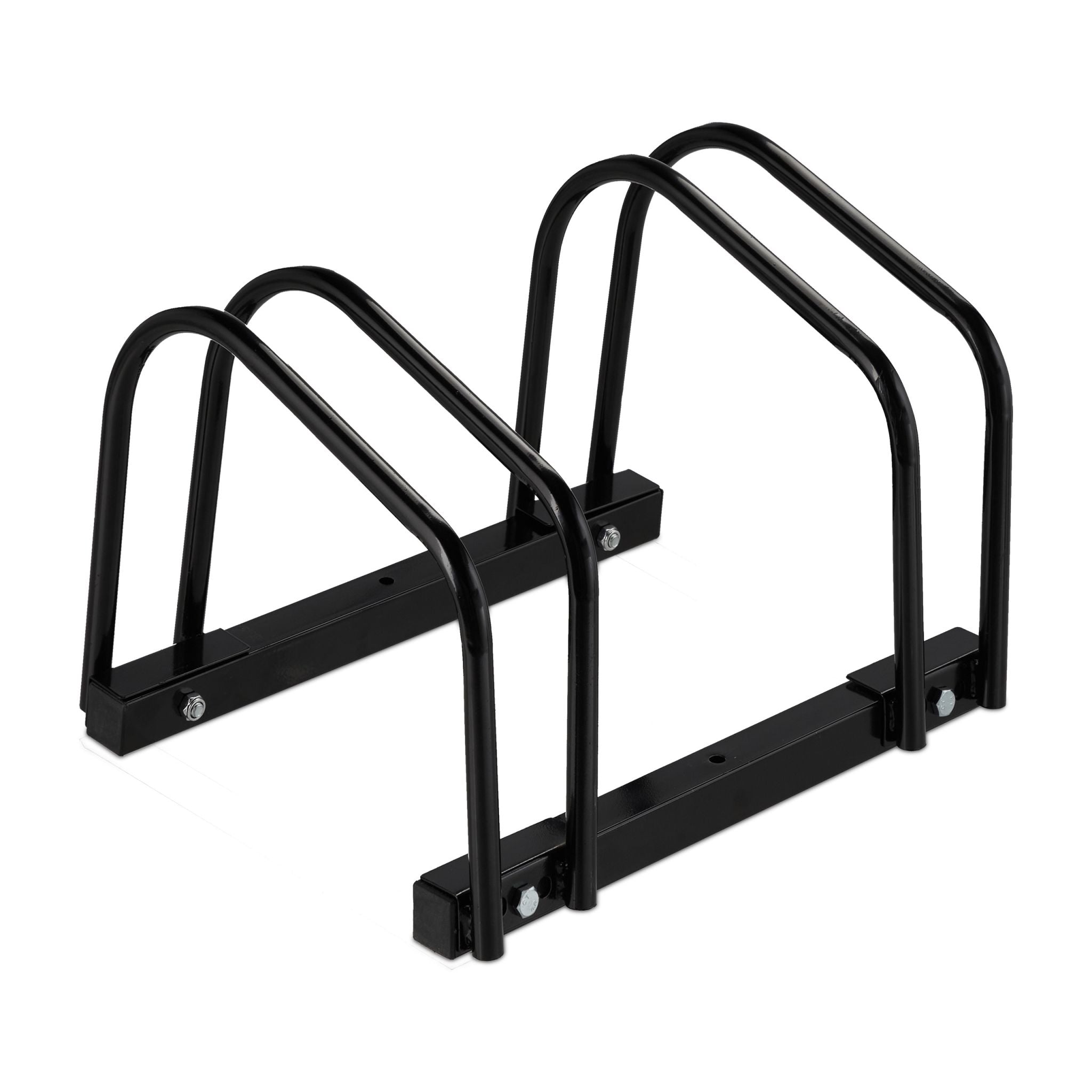 Fahrradständer für 2 Fahrräder schwarz Schwarz von Relaxdays