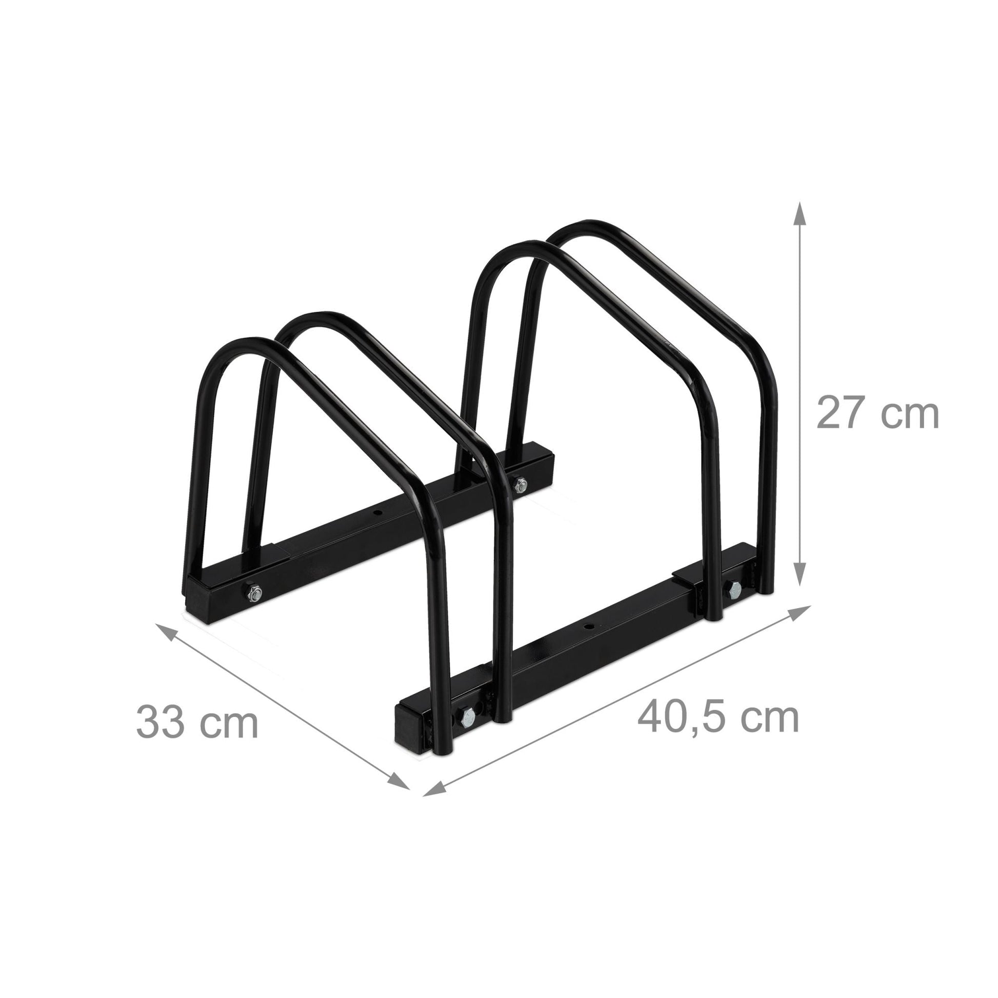 Fahrradständer für 2 Fahrräder schwarz Schwarz von Relaxdays