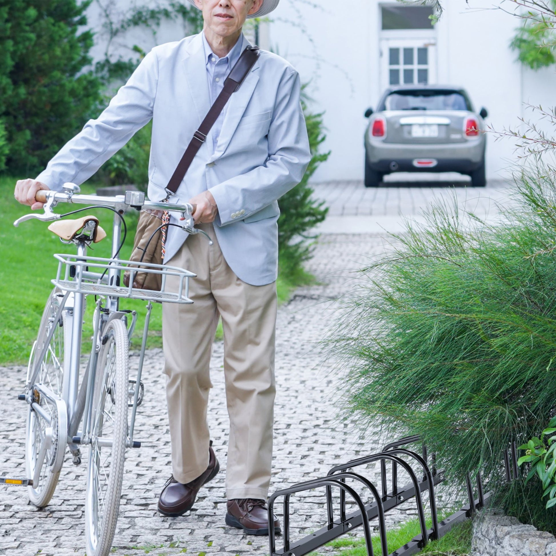 Fahrradständer für 4 Fahrräder Schwarz von Relaxdays