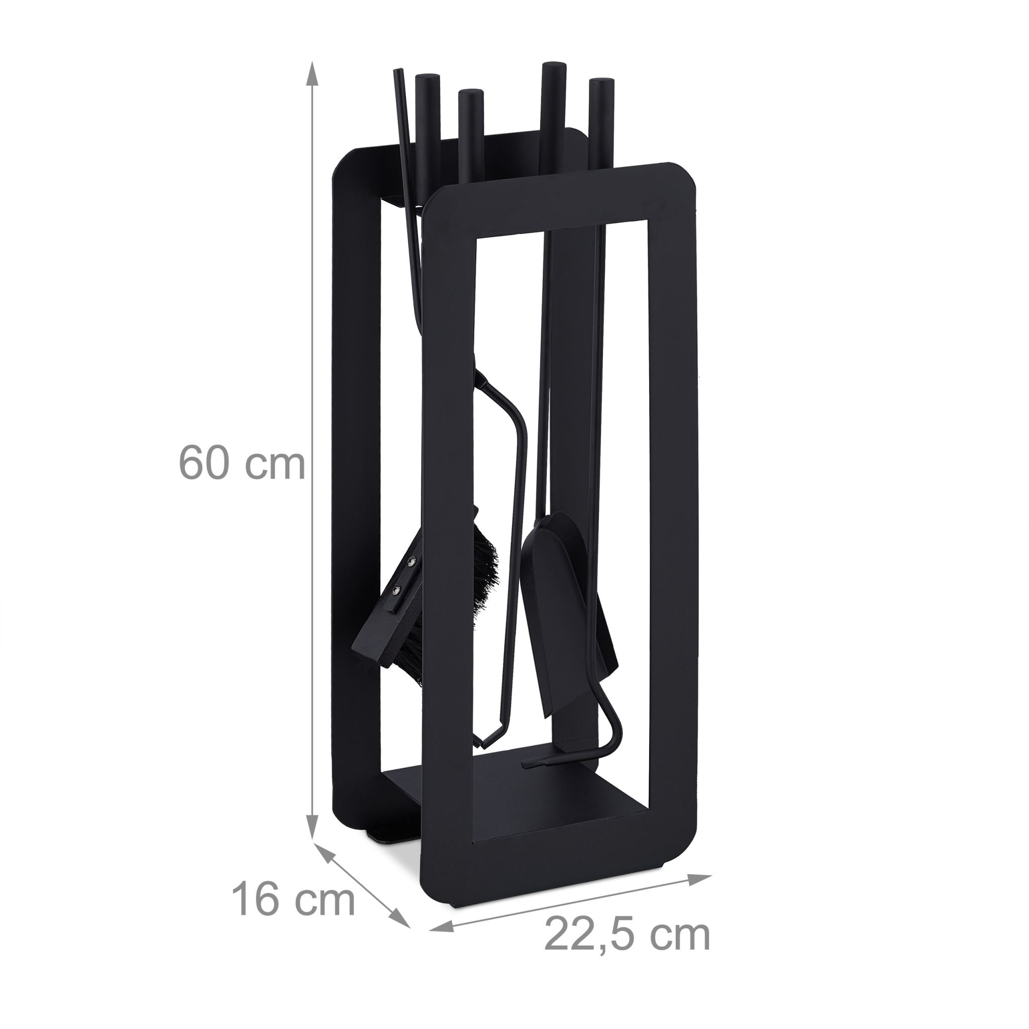 Kaminbesteck 5tlg. Schwarz von Relaxdays