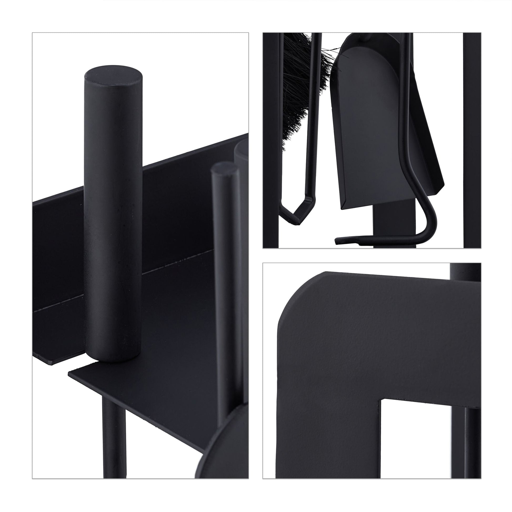 Kaminbesteck 5tlg. Schwarz von Relaxdays