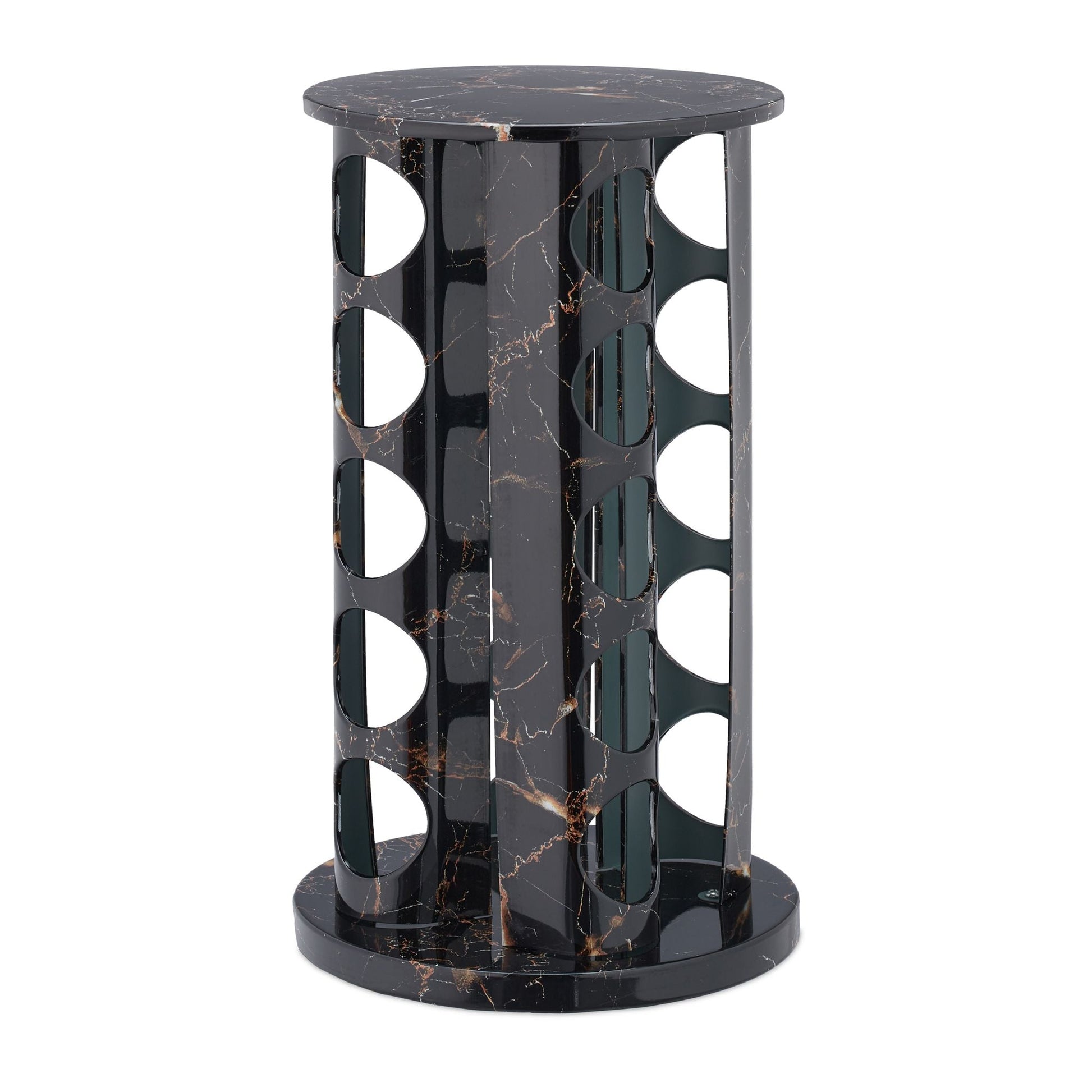 Gewürzkarussell in Marmoroptik Kupfer-Schwarz-Transparent von Relaxdays