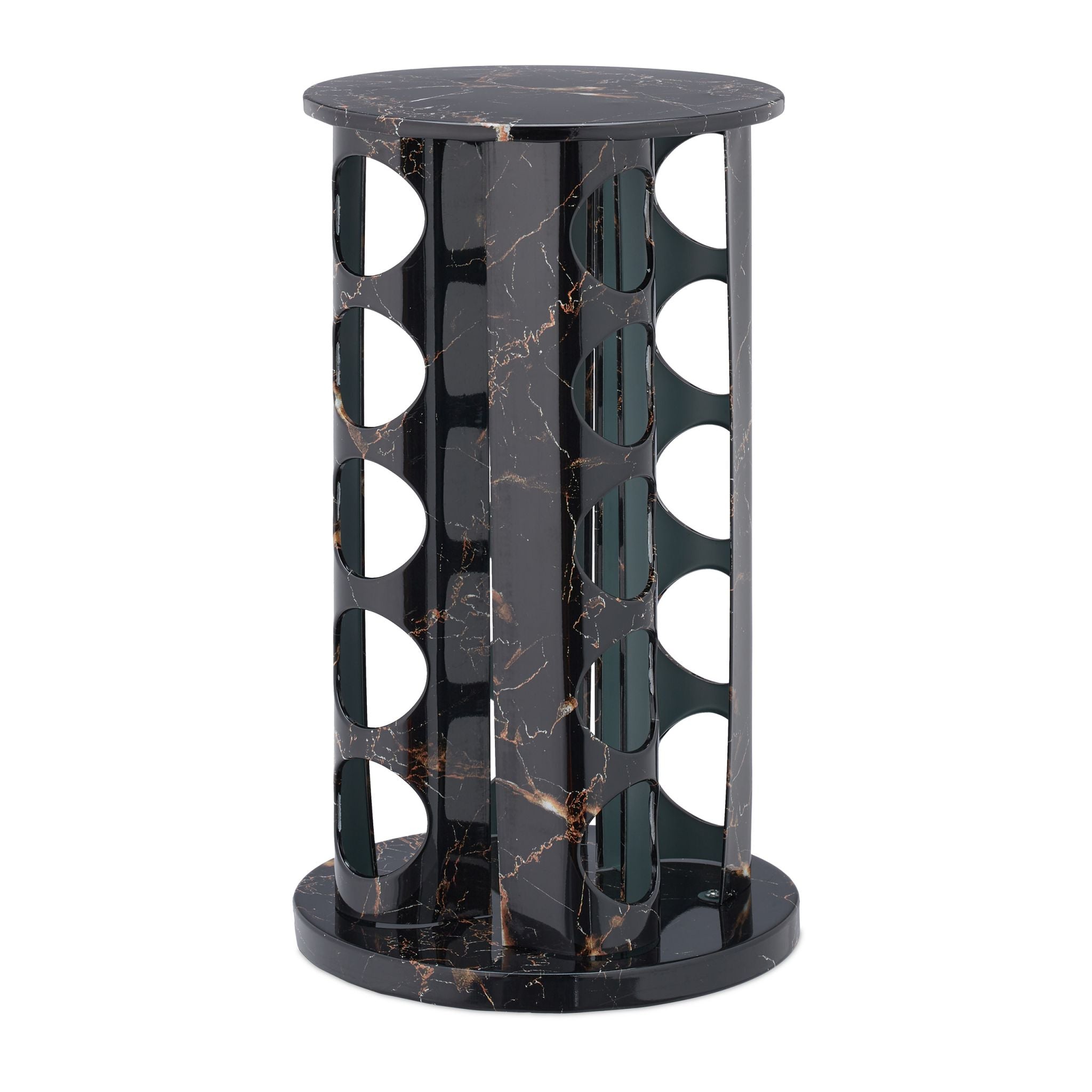 Gewürzkarussell in Marmoroptik Kupfer-Schwarz-Transparent von Relaxdays