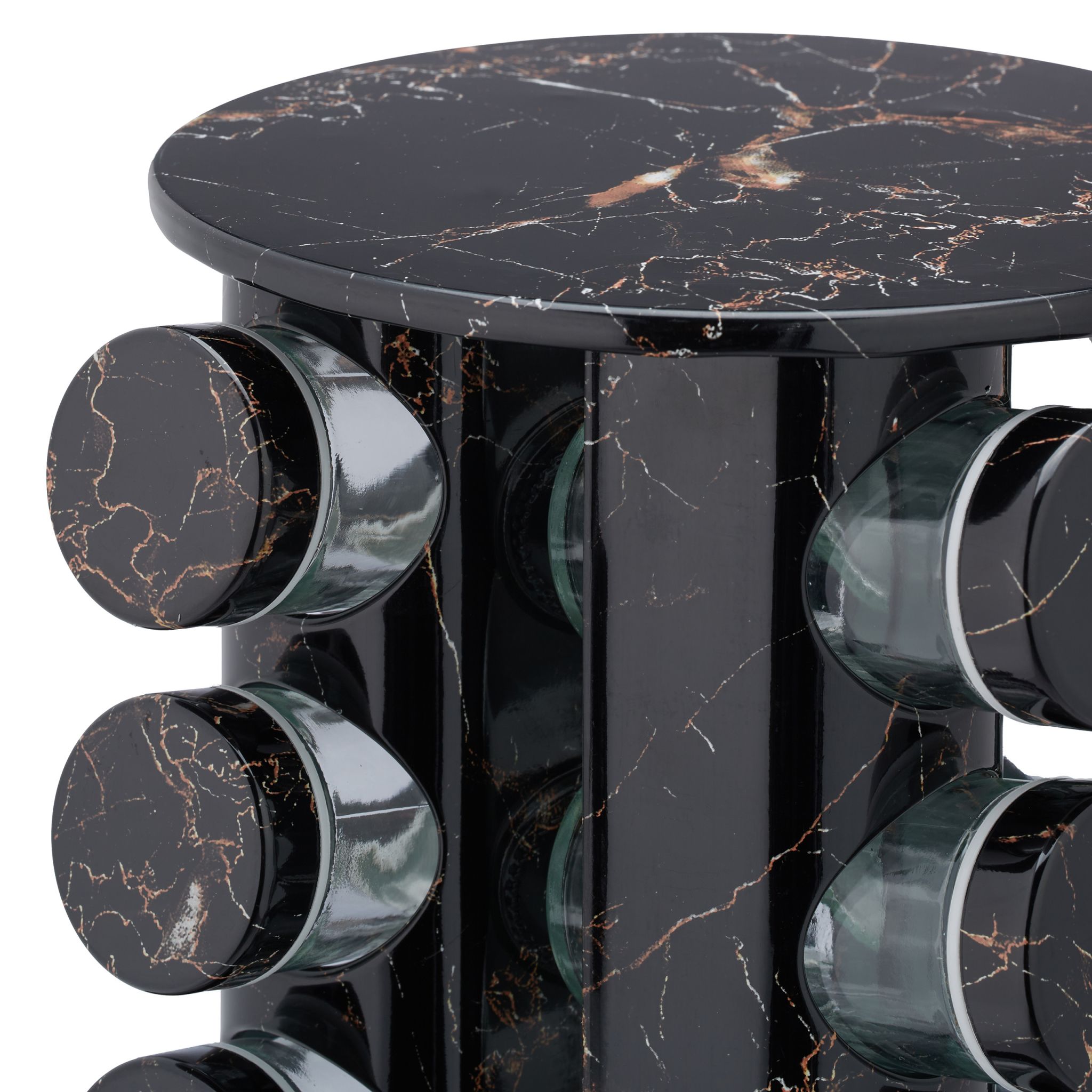 Gewürzkarussell in Marmoroptik Kupfer-Schwarz-Transparent von Relaxdays