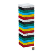Wackelturm Holz Weiss-Gelb-Rot von Relaxdays