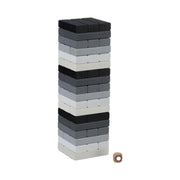Wackelturm Holz Weiss-Schwarz-Grau von Relaxdays