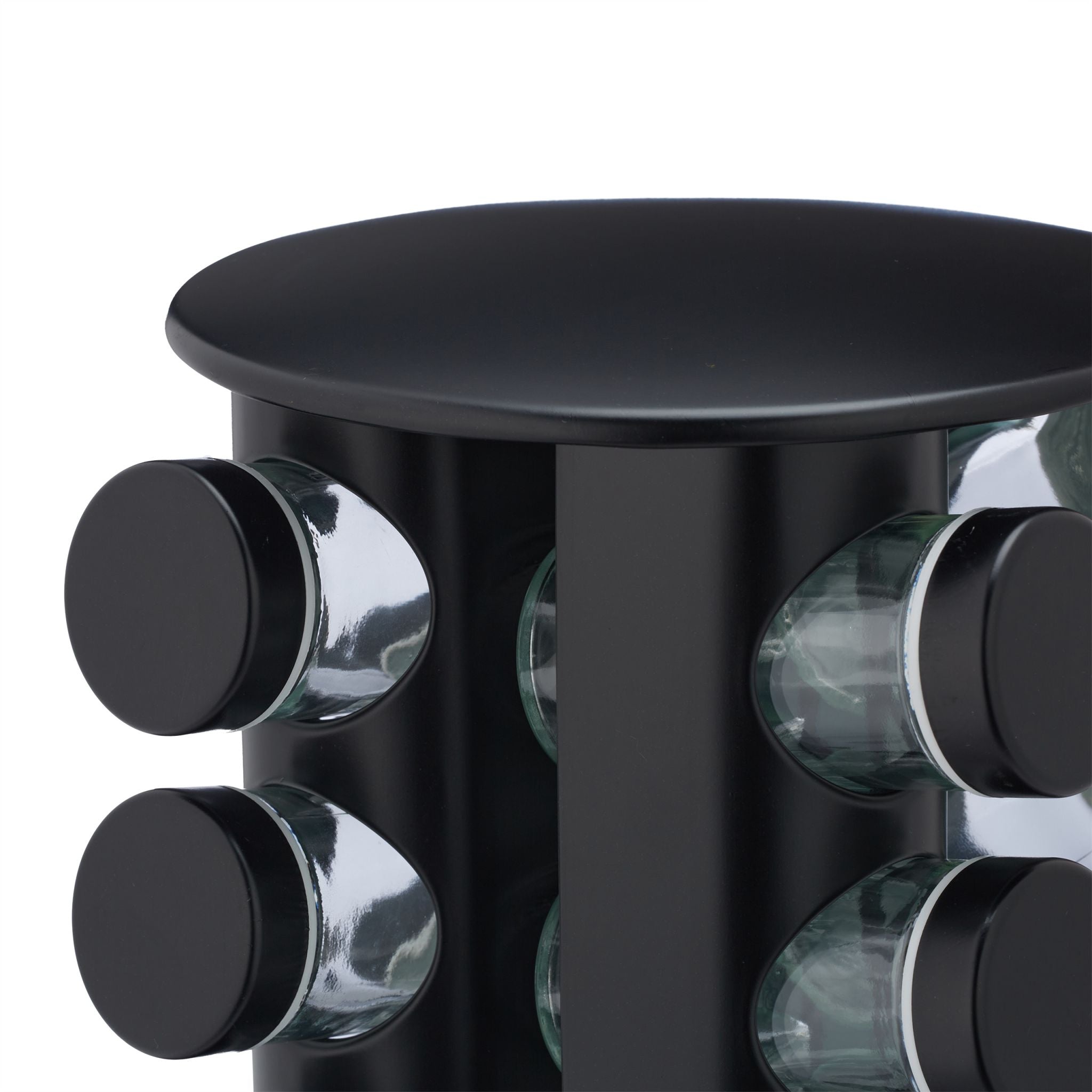 Gewürzkarussell mit 12 Gläsern Schwarz-Transparent von Relaxdays