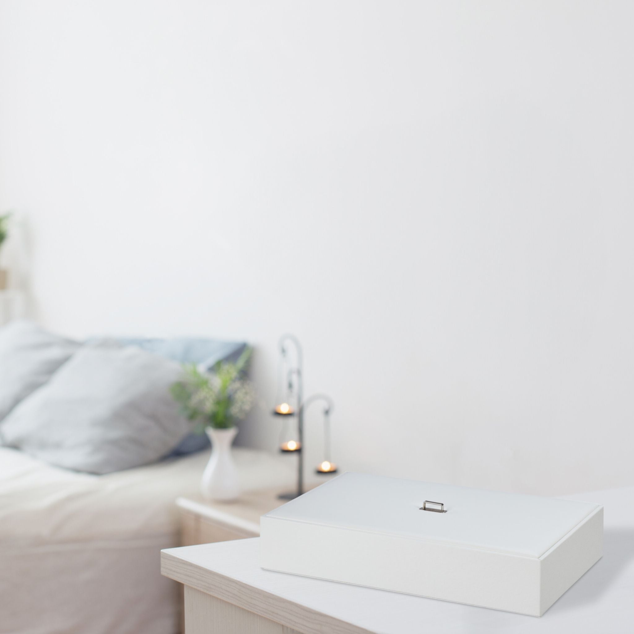 Schmuckaufbewahrung mit Deckel Weiss-Grau von Relaxdays
