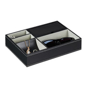 Schmucktablett in Lederoptik Schwarz-Grau von Relaxdays