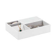 Schmucktablett in Lederoptik Weiss-Grau von Relaxdays