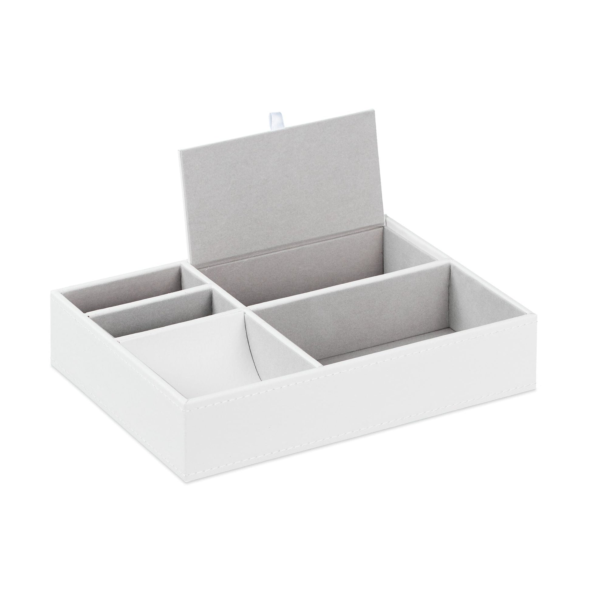 Schmucktablett in Lederoptik Weiss-Grau von Relaxdays