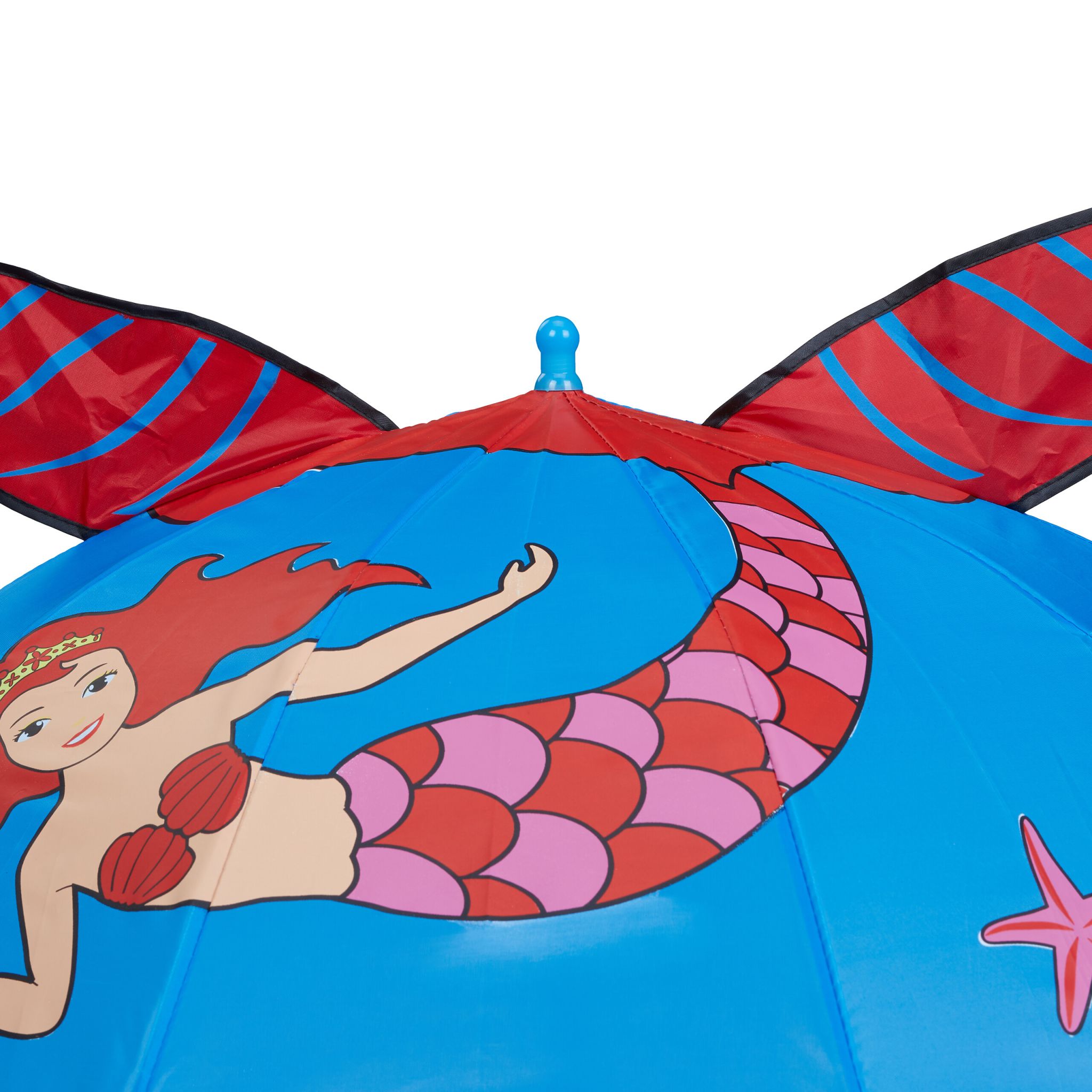 Kinderregenschirm Meerjungfrau Blau-Pink-Rot von Relaxdays