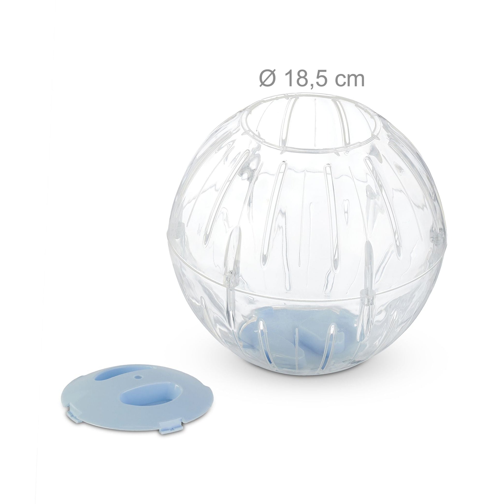 Hamsterball mit hellblauem Deckel Hellblau-Transparent von Relaxdays