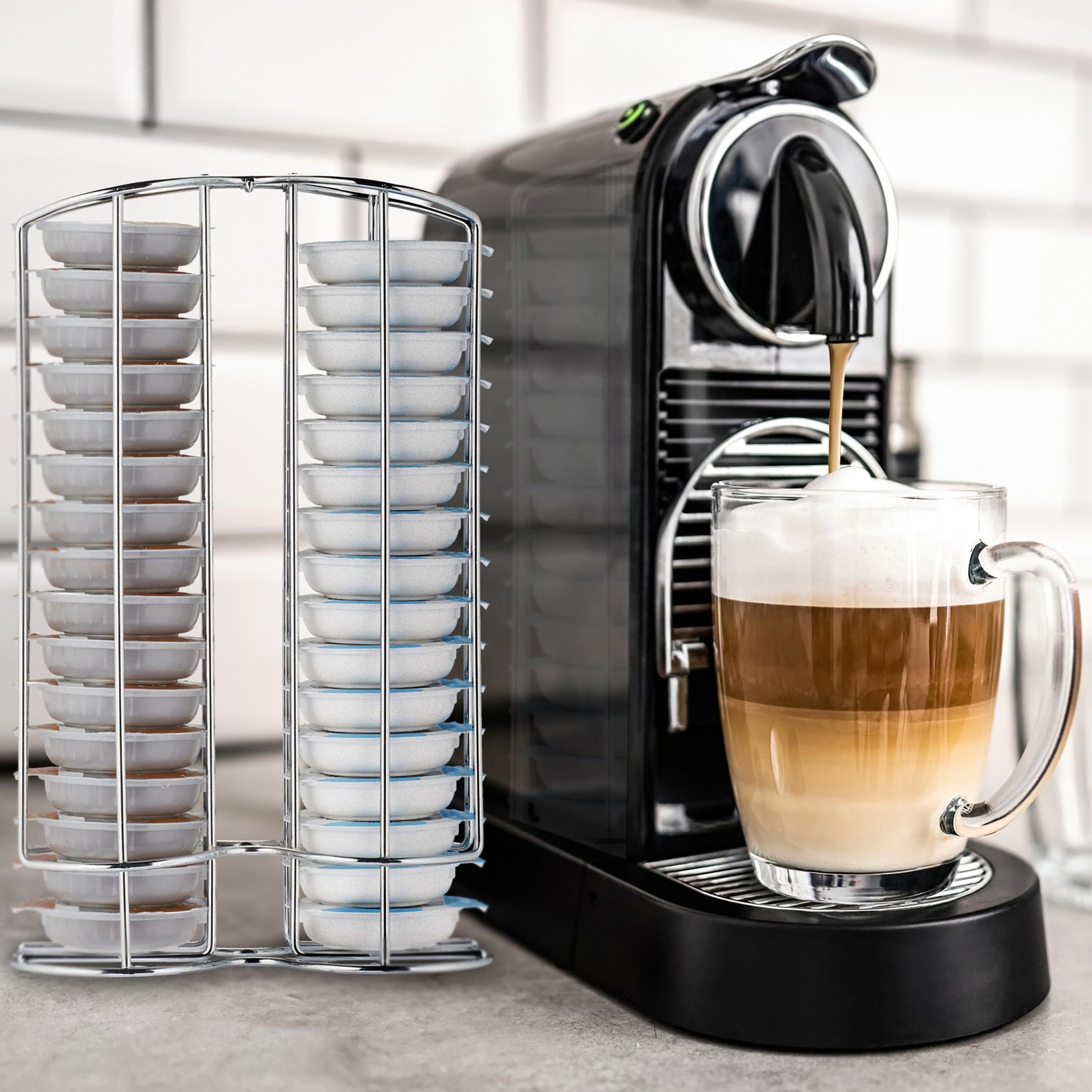 Tassimo Kapselhalter für 32 Kapseln Silber von Relaxdays