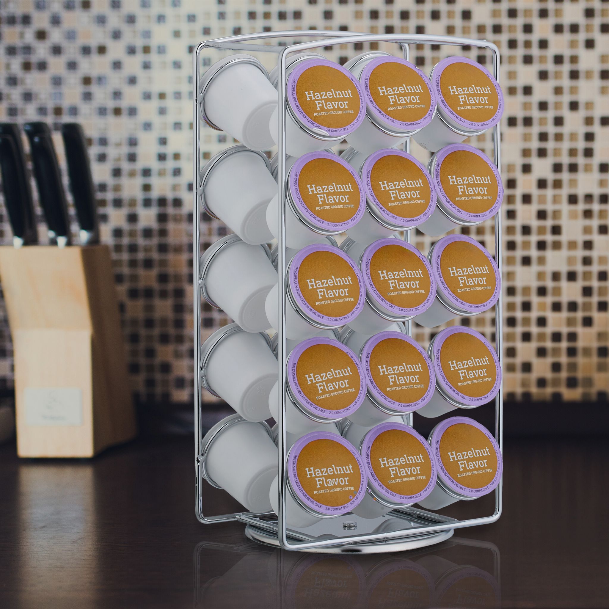 Kapselhalter für 30 K-Cups Silber von Relaxdays