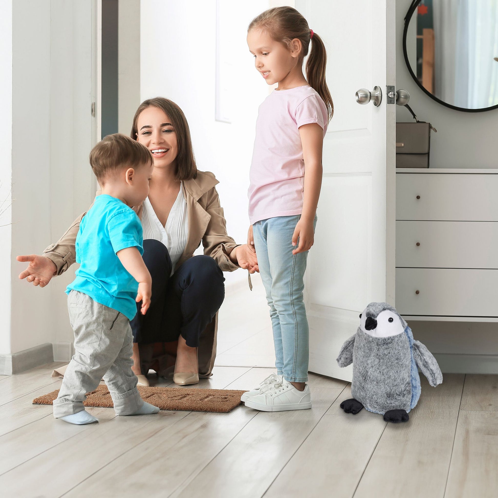Türstopper Pinguin Weiss-Hellblau-Grau von Relaxdays