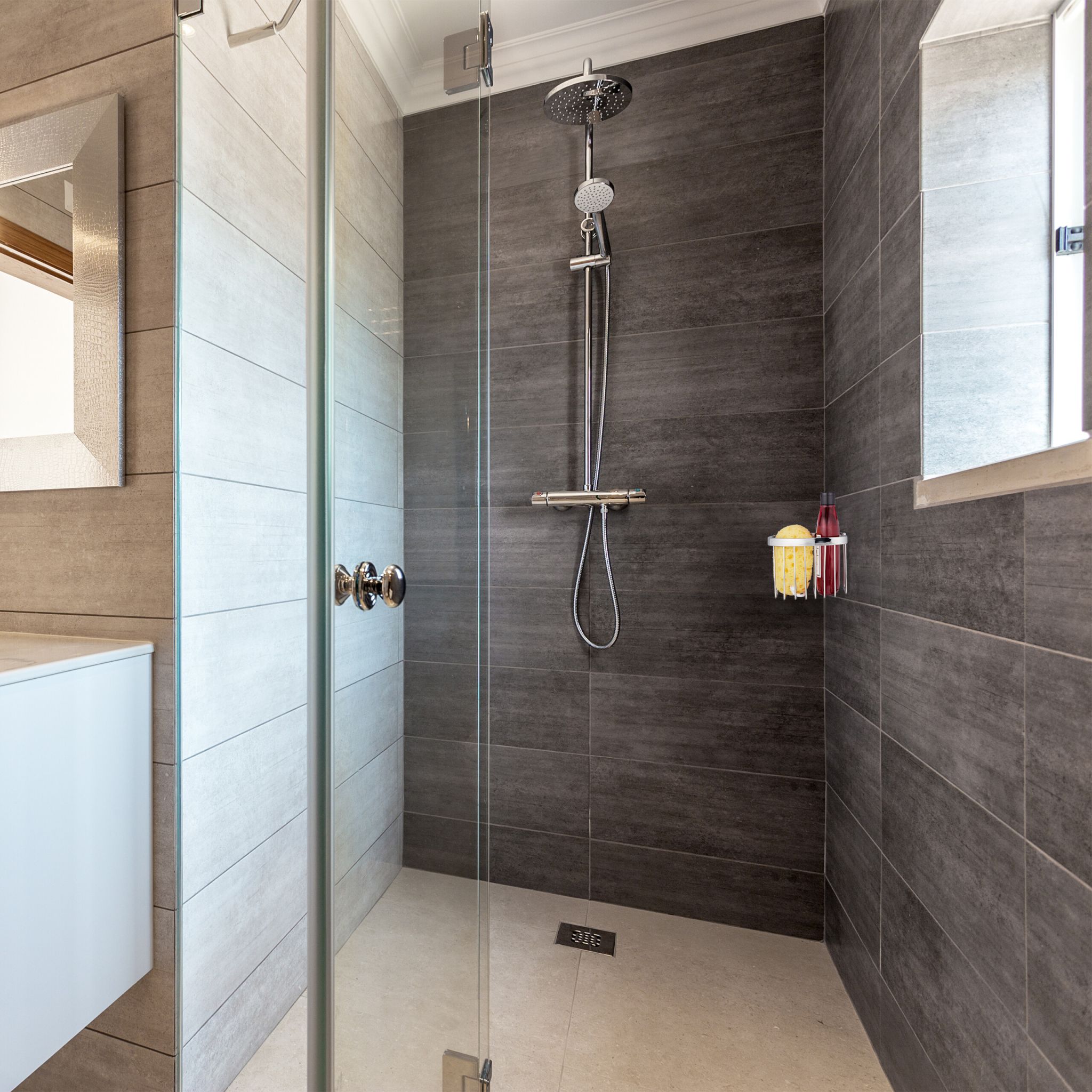 Duschablage Edelstahl Silber von Relaxdays