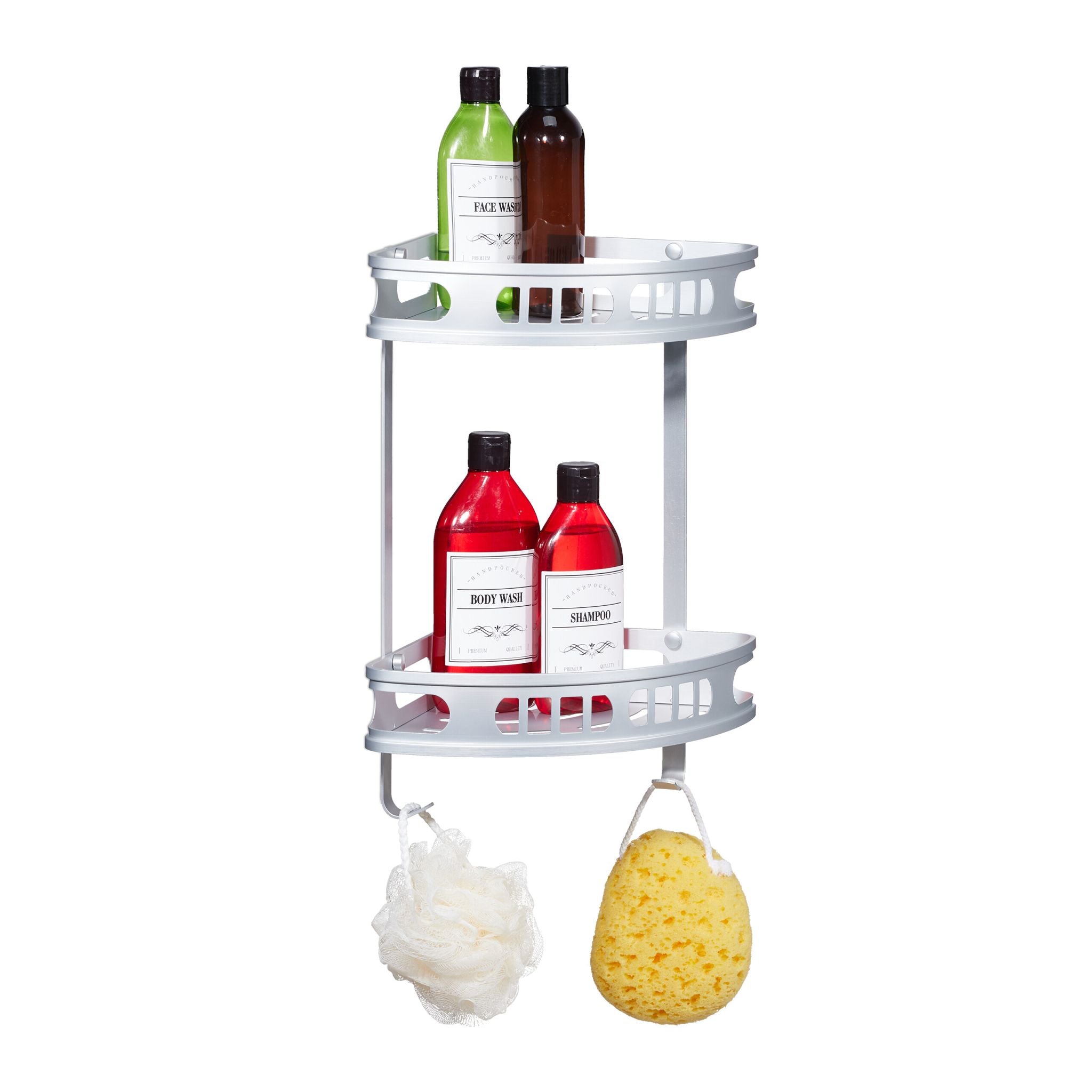 Badeckregal für Dusche Silber von Relaxdays