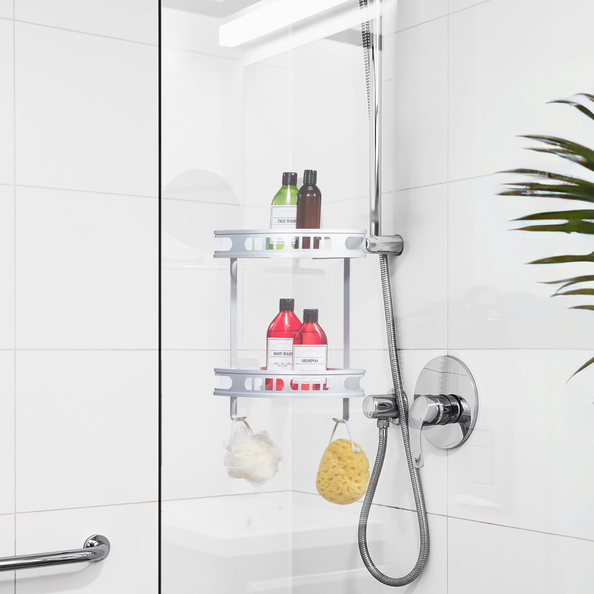 Badeckregal für Dusche Silber von Relaxdays