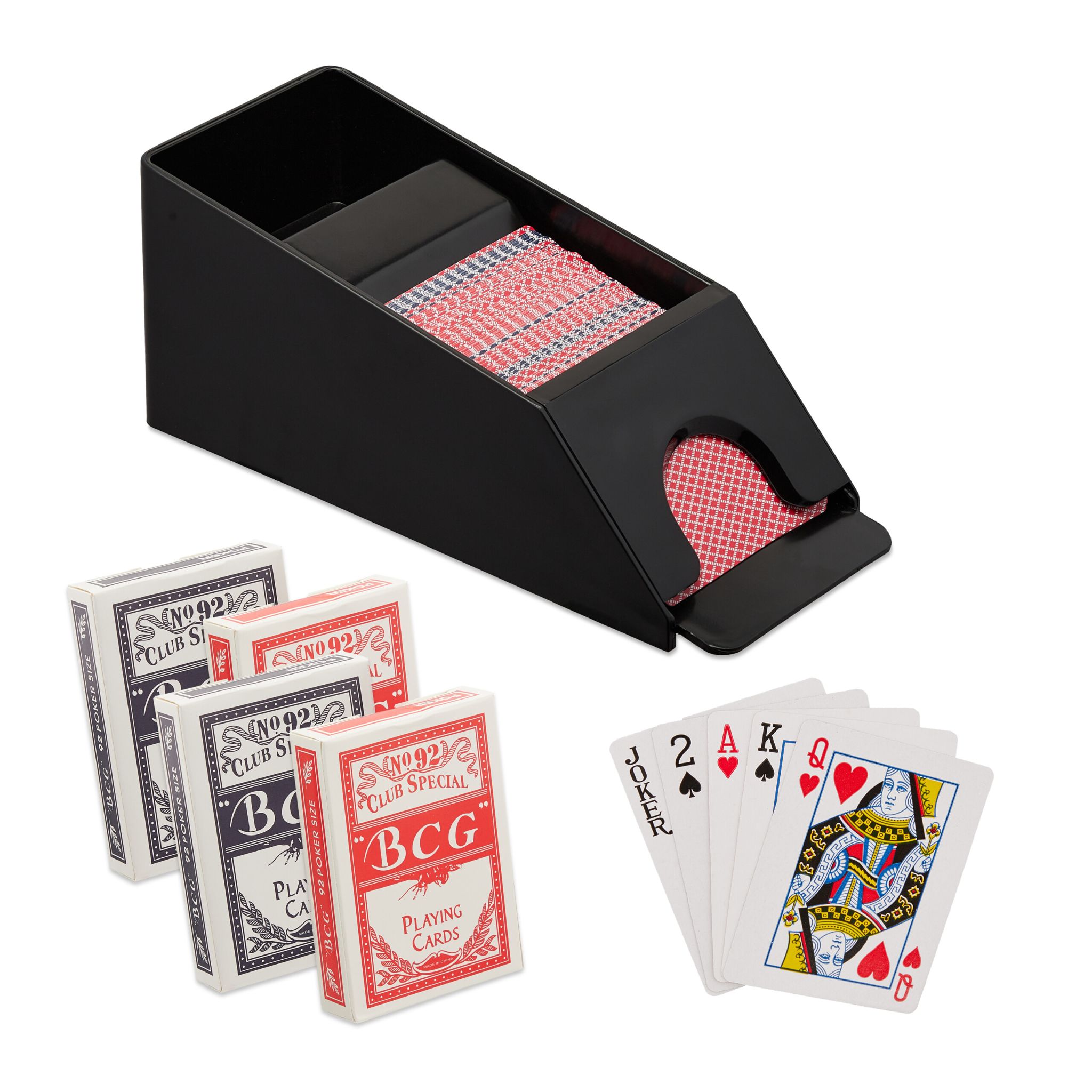 Kartenschlitten mit 4 Decks Schwarz