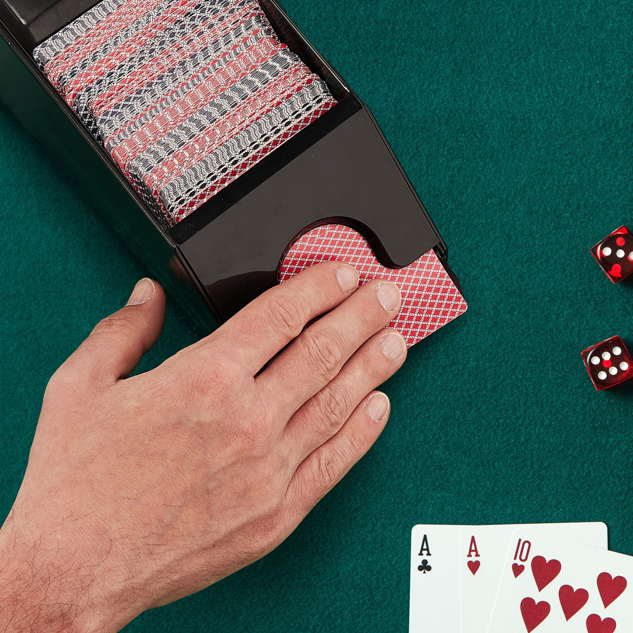 Kartenschlitten mit 4 Decks Schwarz