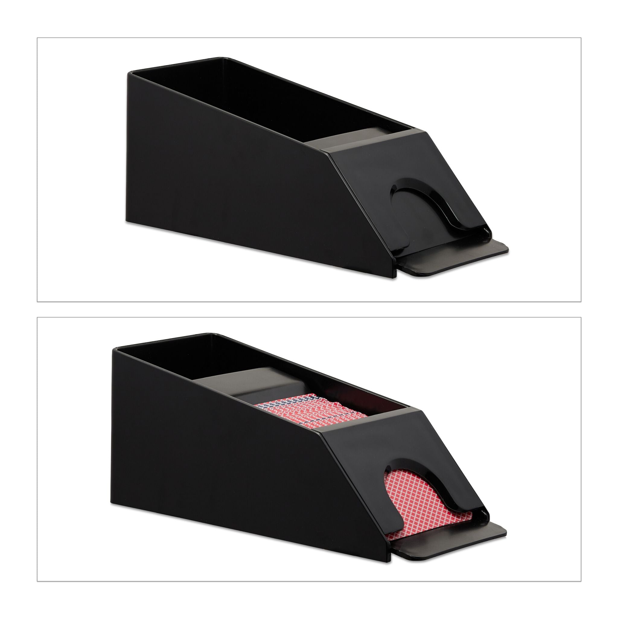 Kartenschlitten mit 4 Decks Schwarz