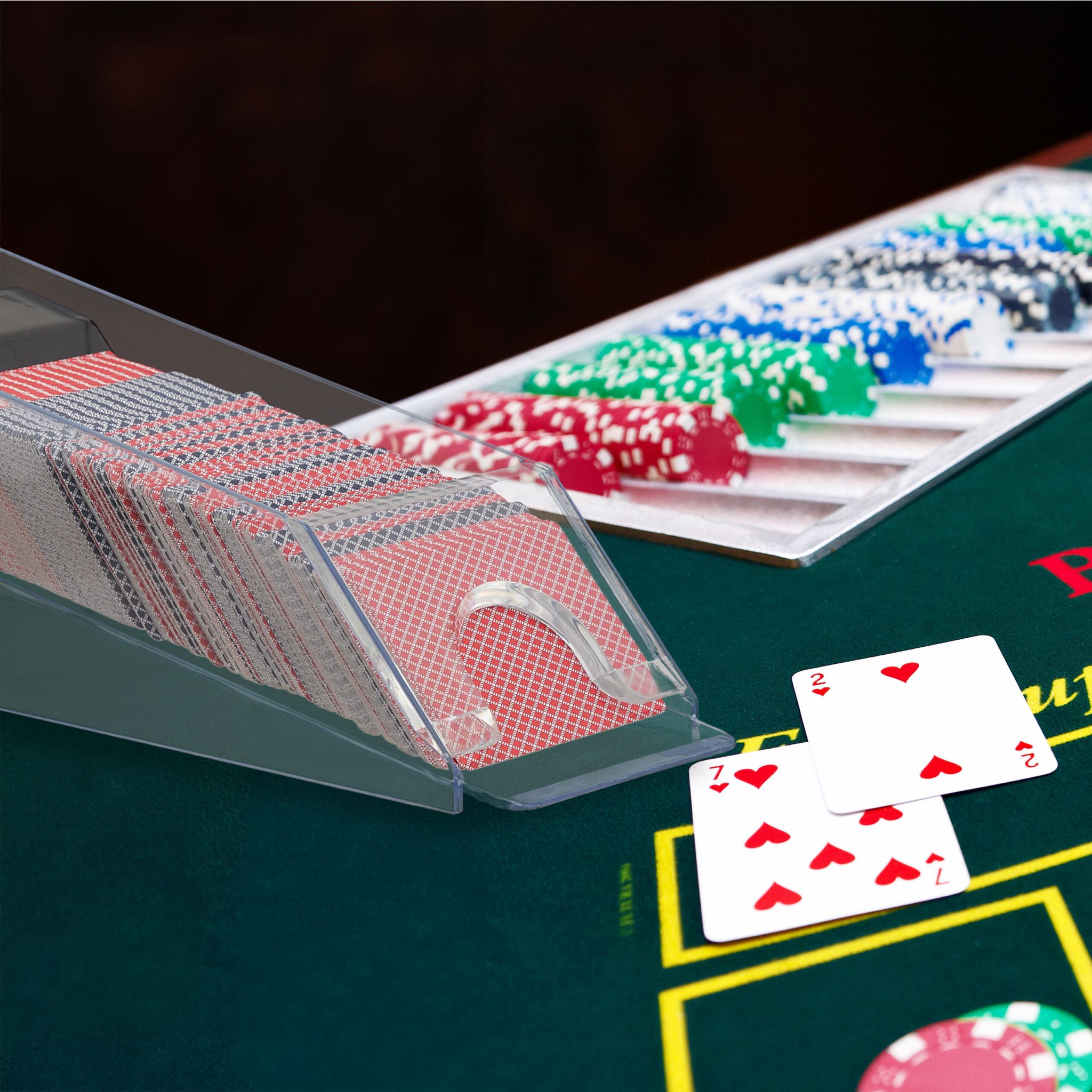 Kartenschlitten mit 6 Decks Schwarz-Transparent
