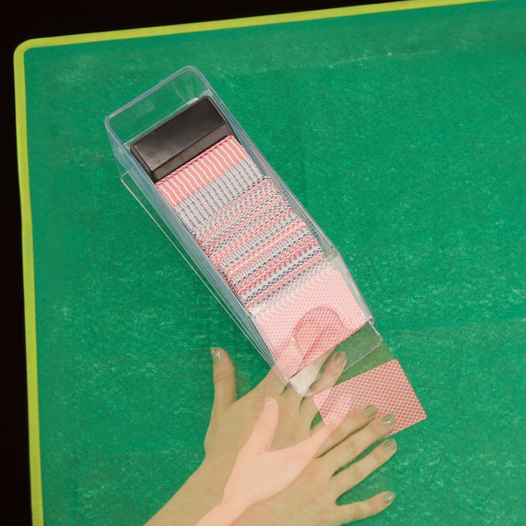 Kartenschlitten mit 6 Decks Schwarz-Transparent