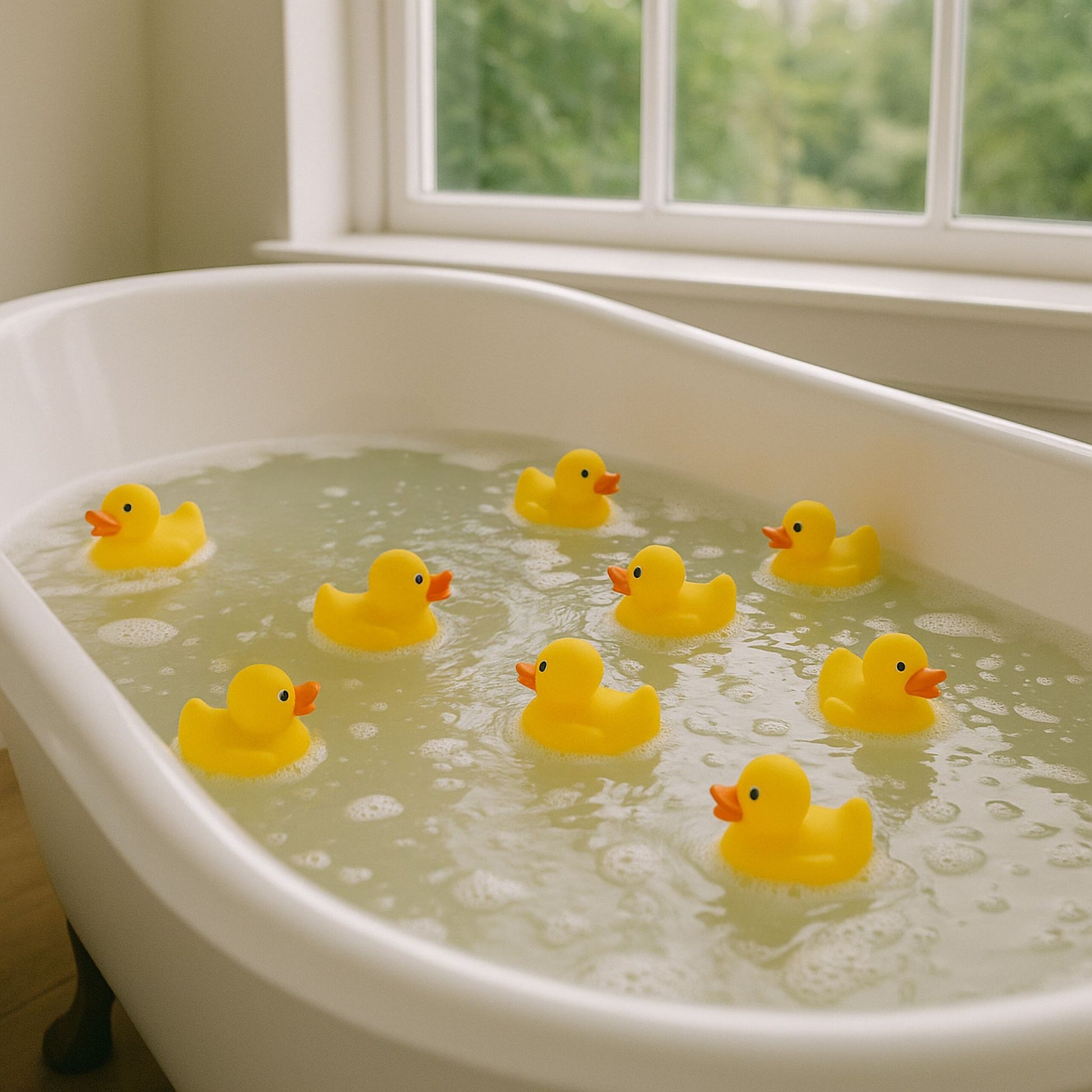 Badeenten 48er-Set Weiss-Blau-Gelb von Relaxdays