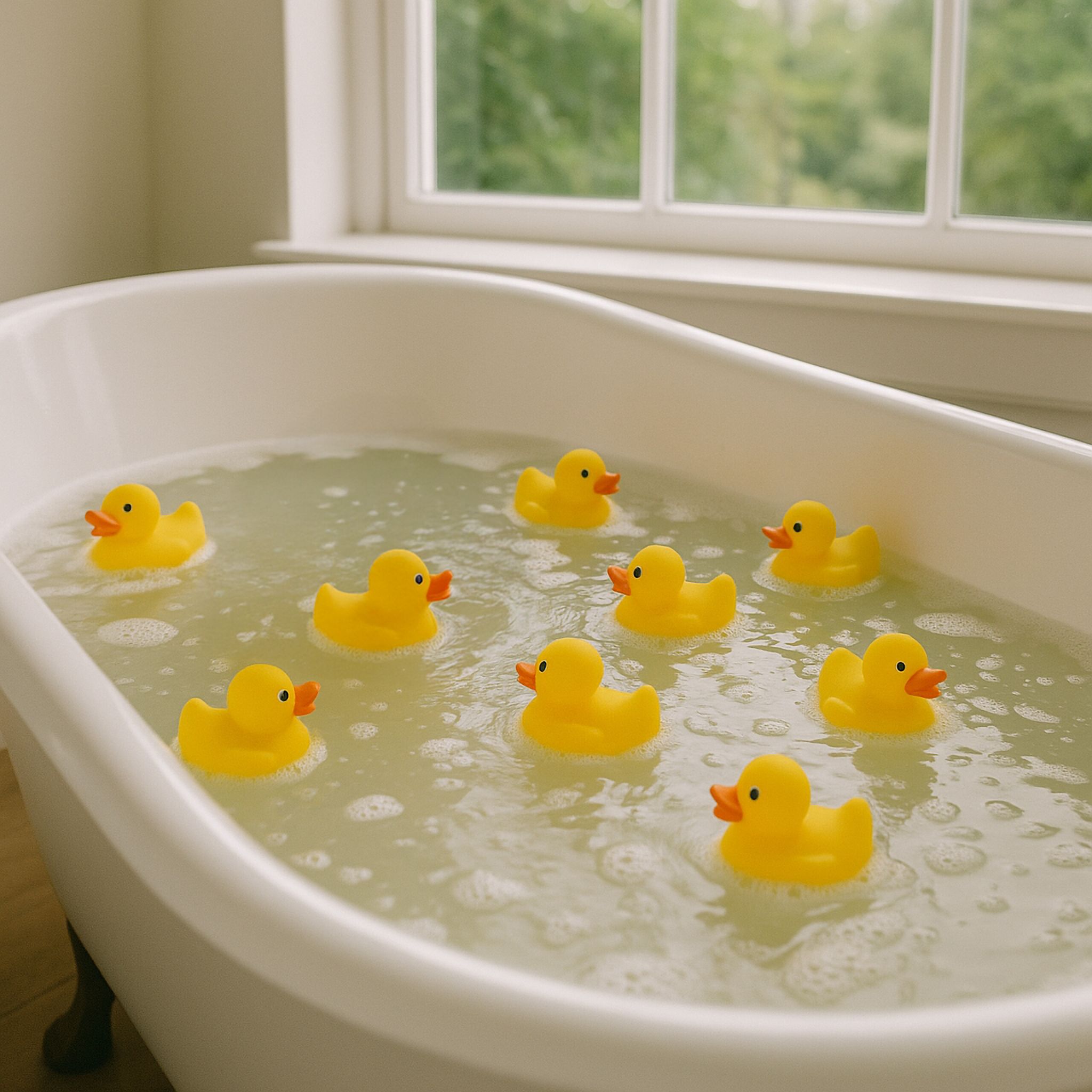 Badeenten 48er-Set Weiss-Blau-Gelb von Relaxdays