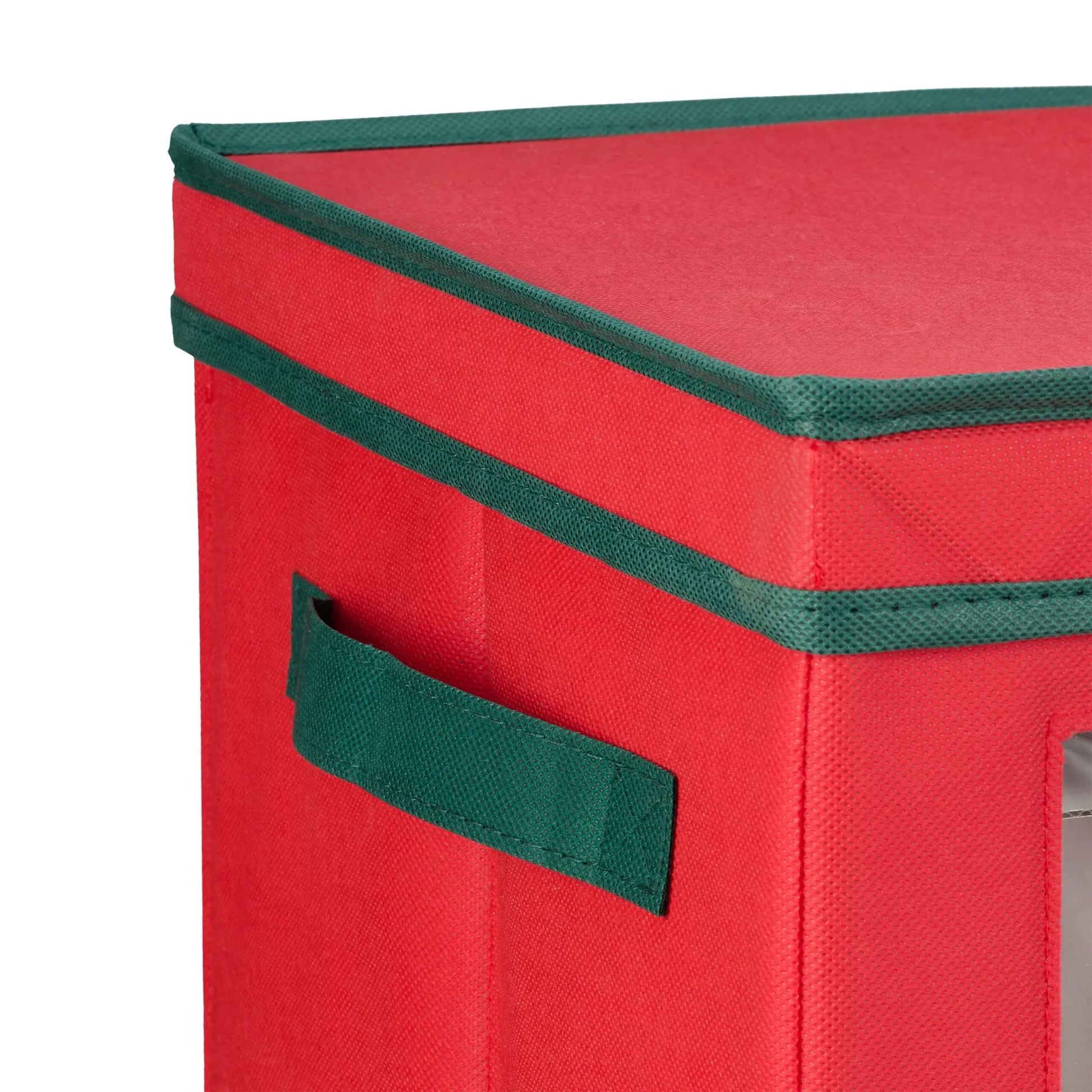Weihnachtskugel Aufbewahrungsbox 2er-Set Weiss-Dunkelgrün-Rot von Relaxdays