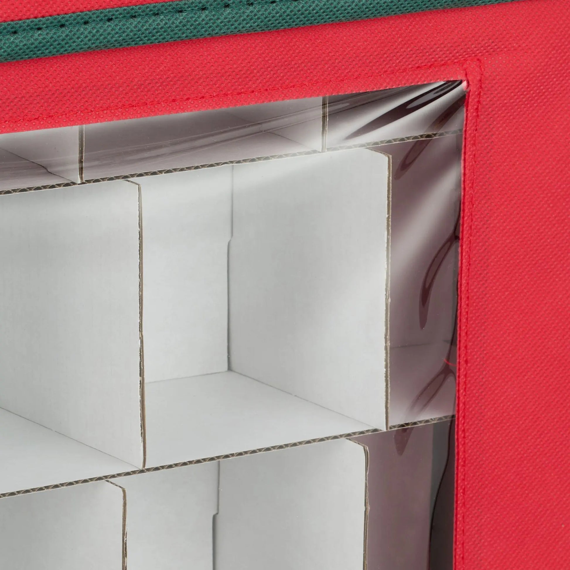 Weihnachtskugel Aufbewahrungsbox 2er-Set Weiss-Dunkelgrün-Rot von Relaxdays