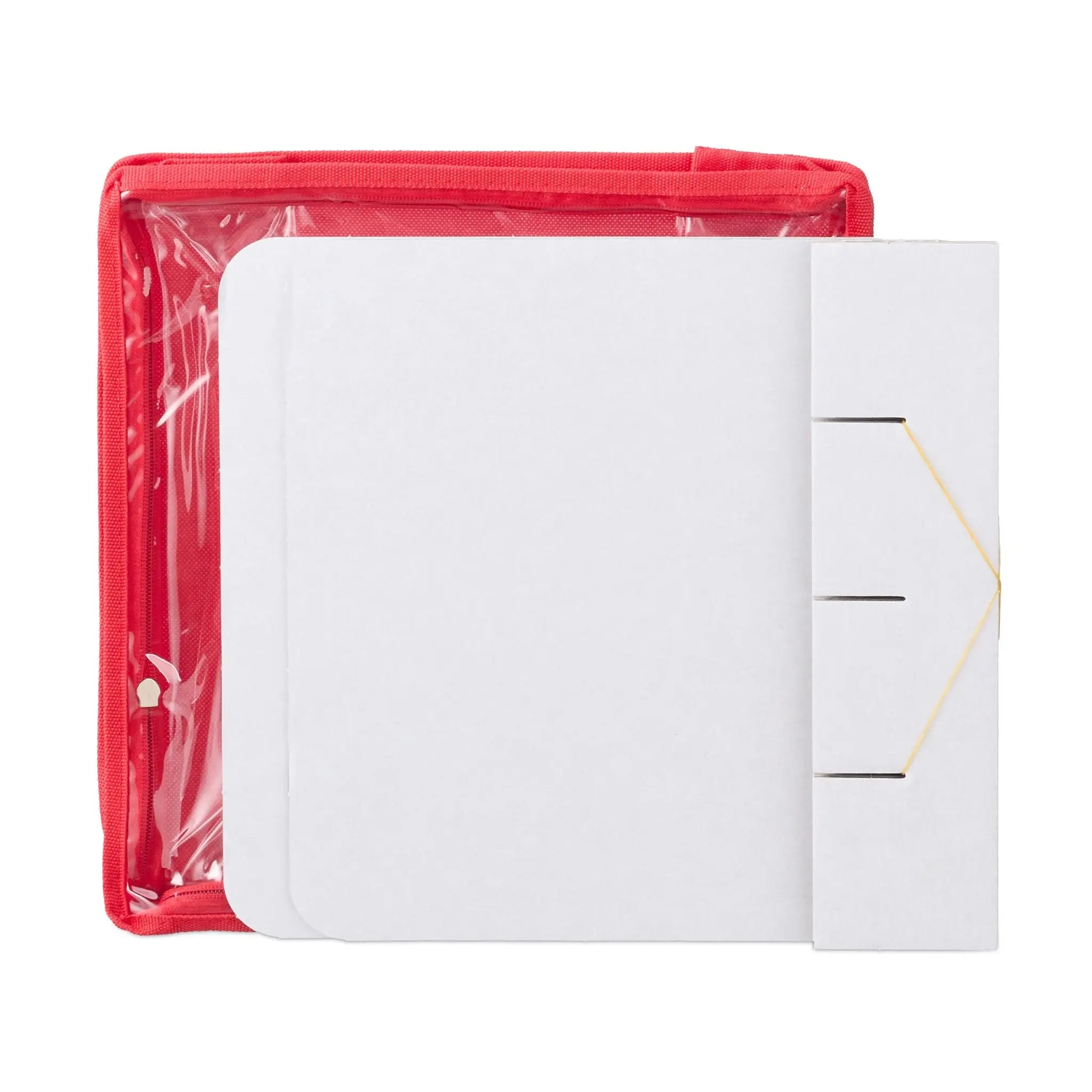 Weihnachtskugel Aufbewahrungsbox 3er-Set Weiss-Rot-Transparent von Relaxdays