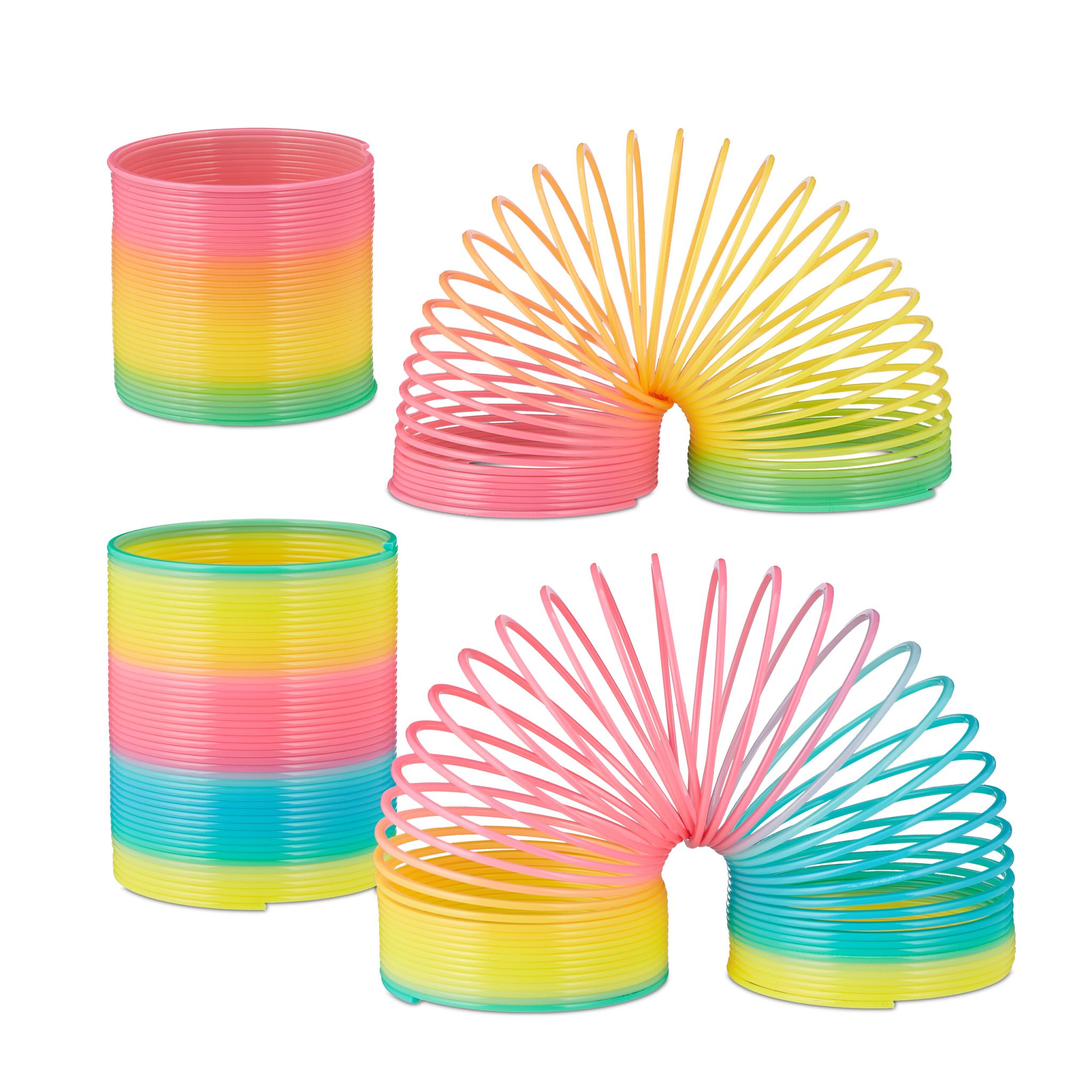 Regenbogenspirale 4er-Set Gelb-Rosa-Türkis von Relaxdays